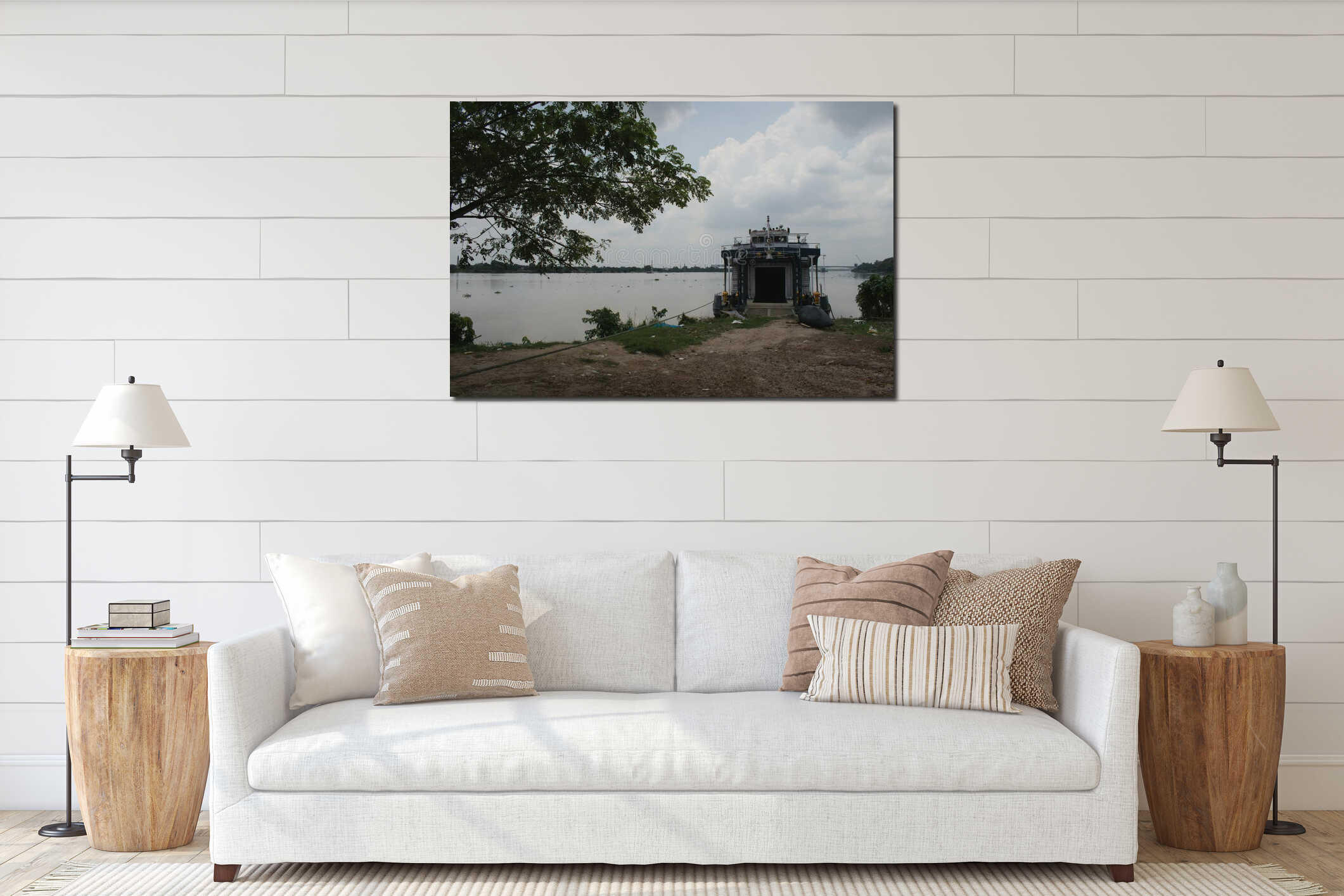 Canvas hanging interior mockup
