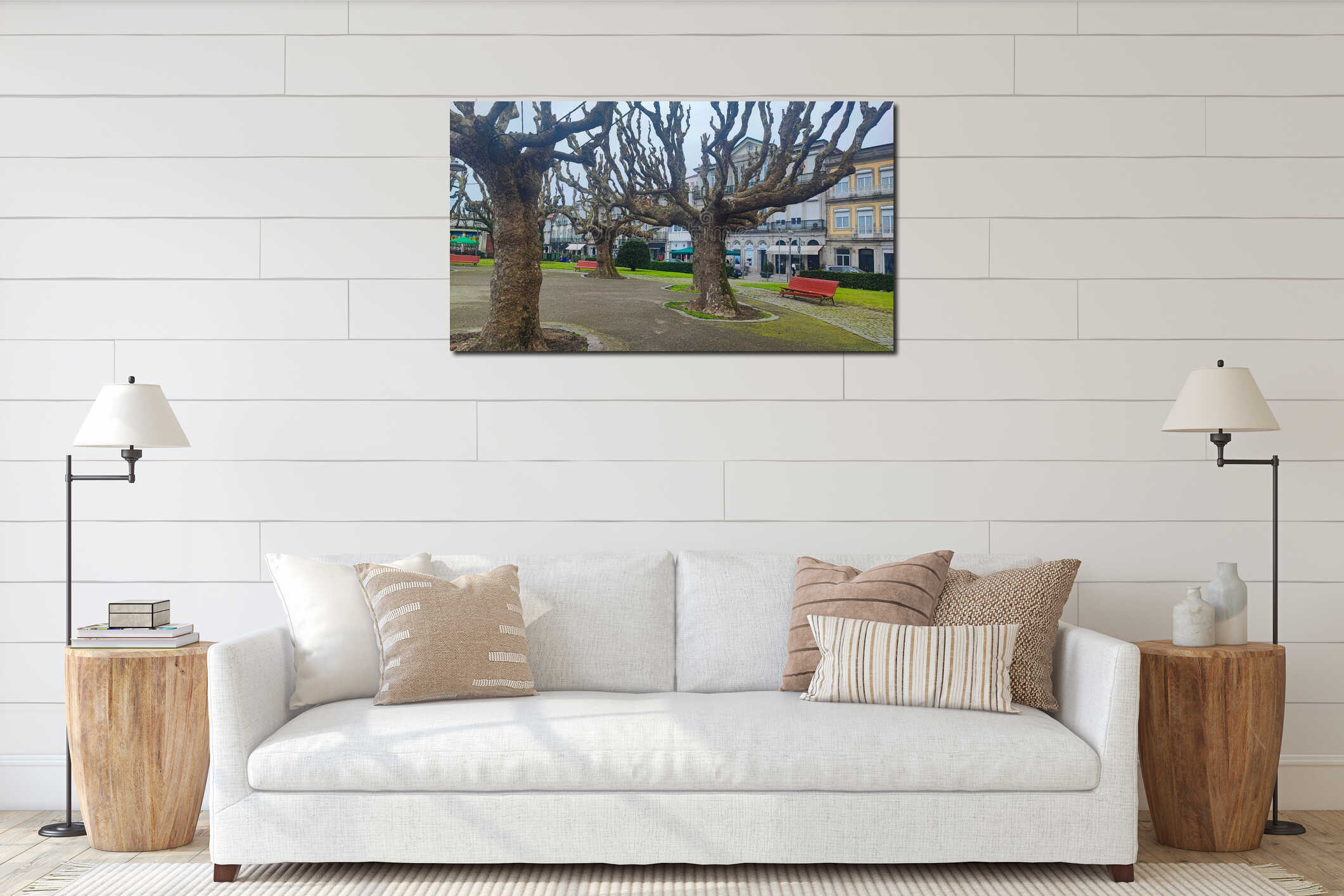 Canvas hanging interior mockup