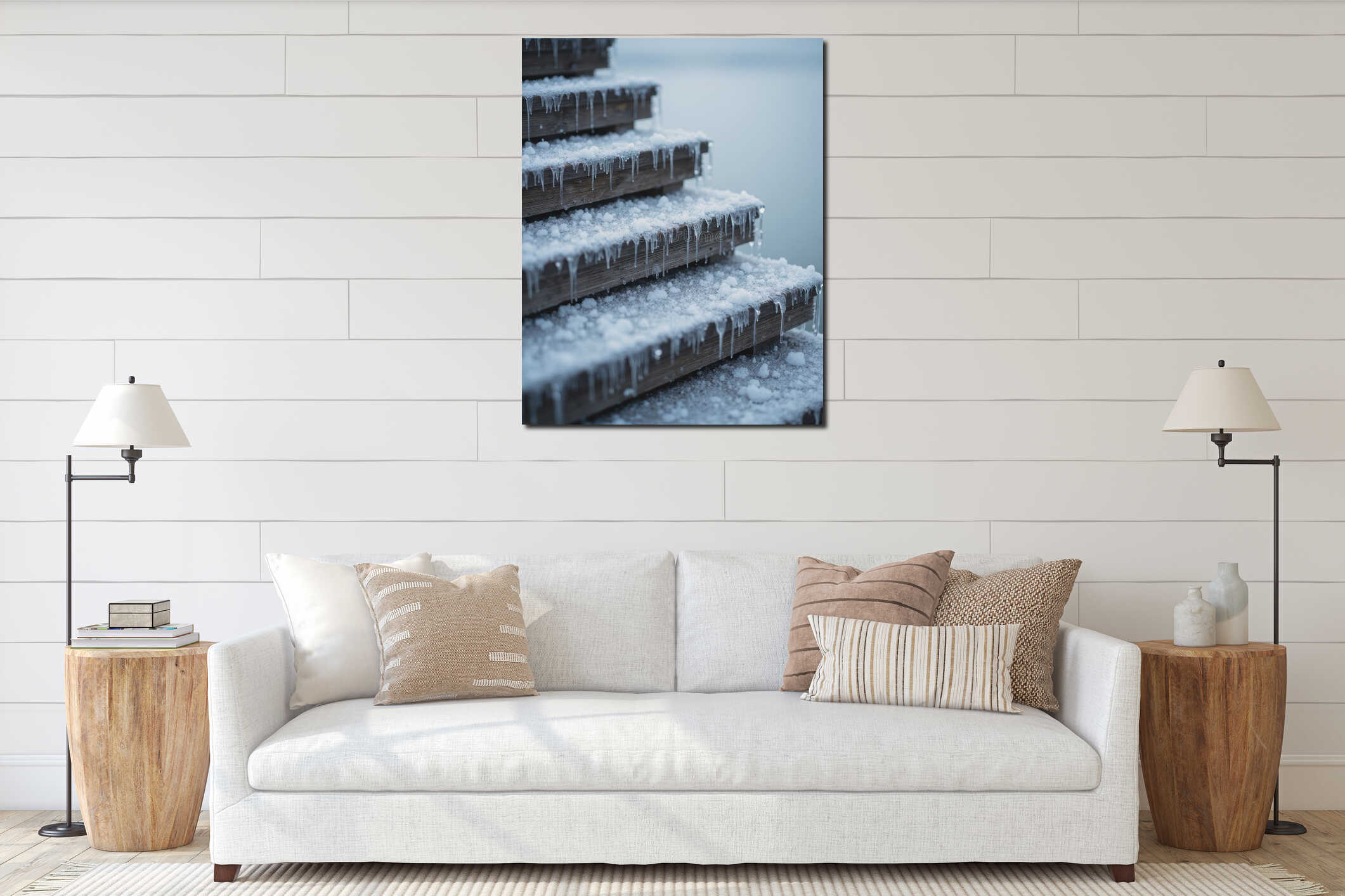 Canvas hanging interior mockup