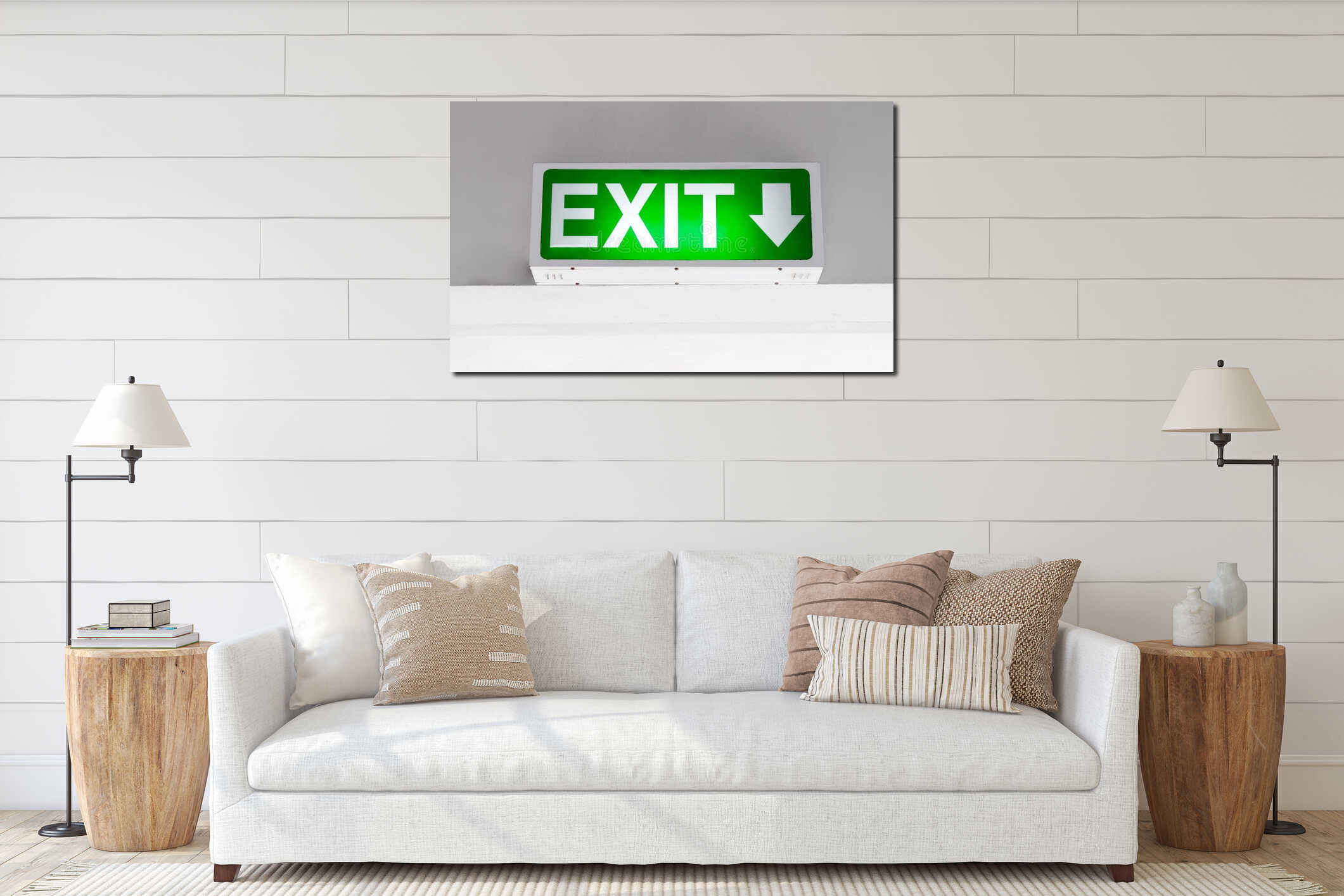 Canvas hanging interior mockup