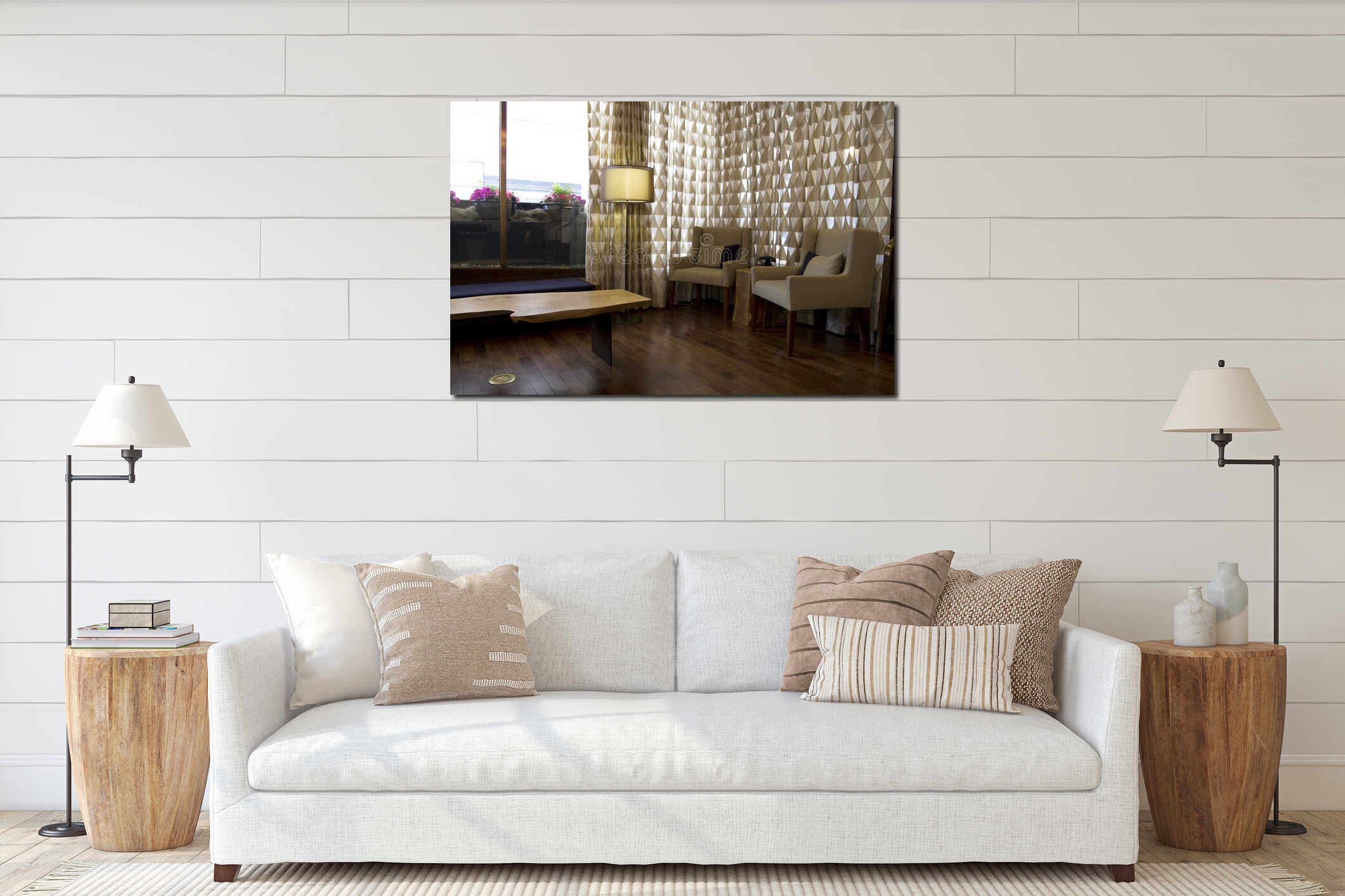 Canvas hanging interior mockup