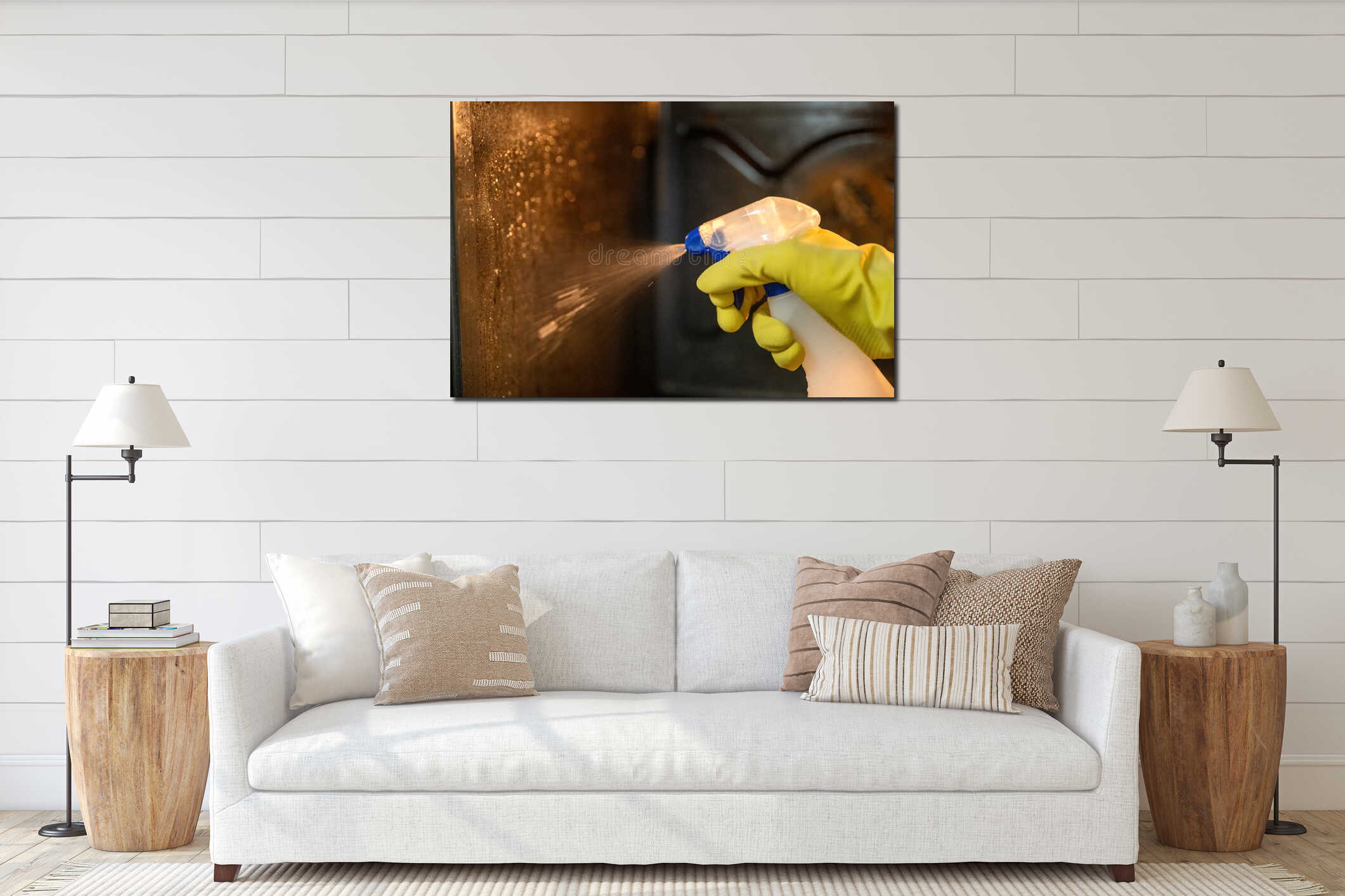 Canvas hanging interior mockup