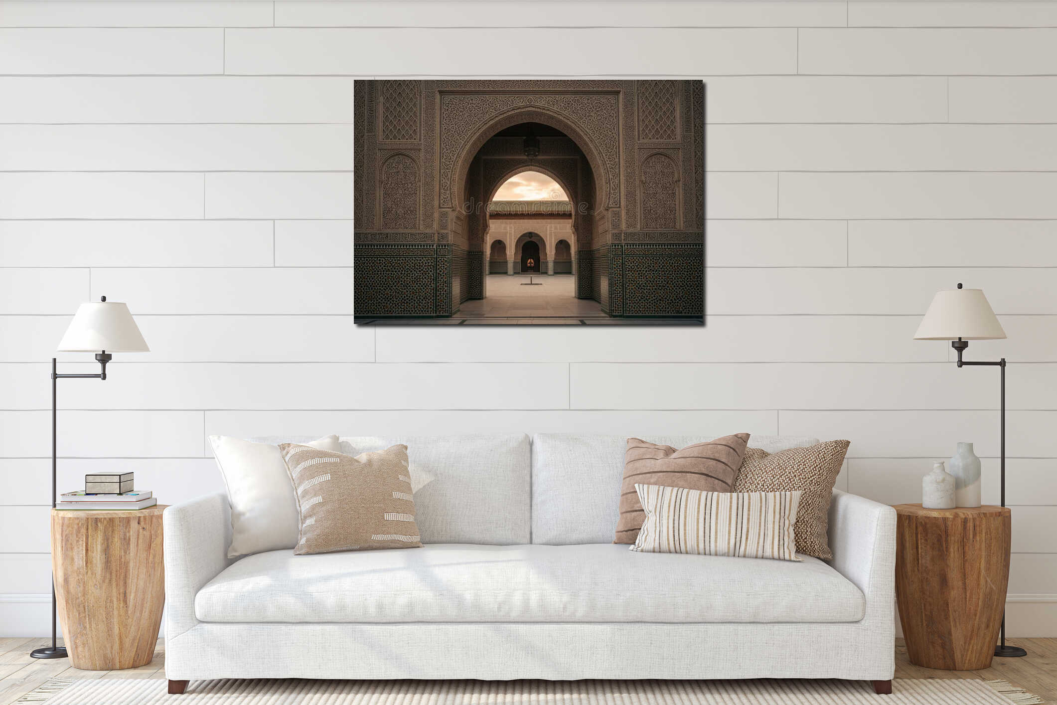 Canvas hanging interior mockup