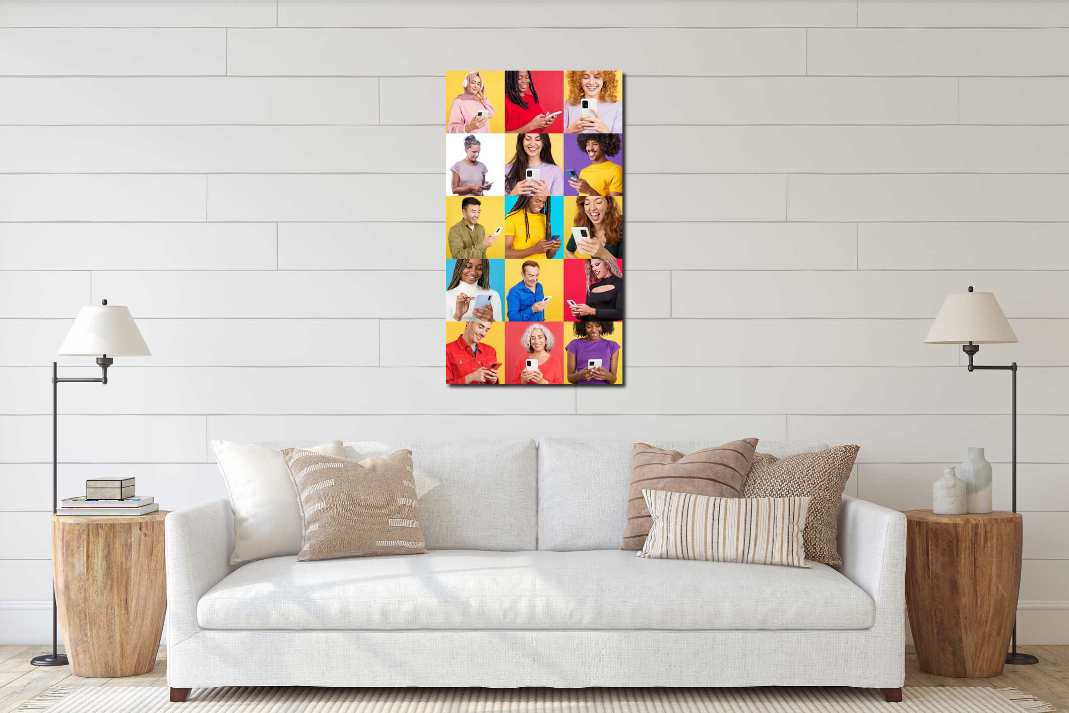 Canvas hanging interior mockup