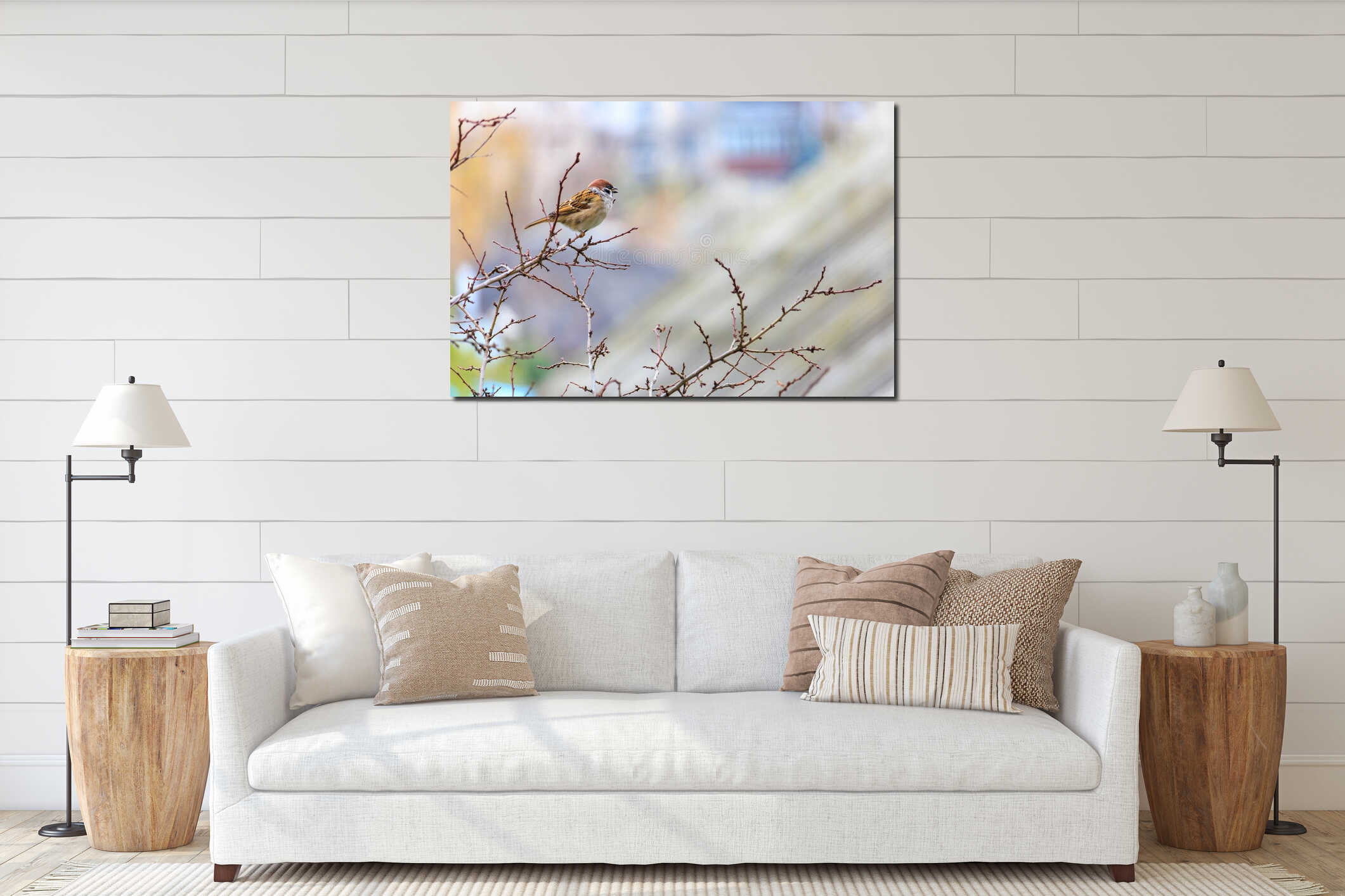 Canvas hanging interior mockup