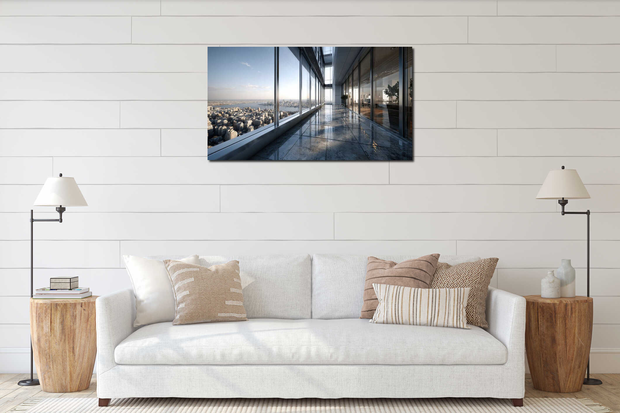 Canvas hanging interior mockup