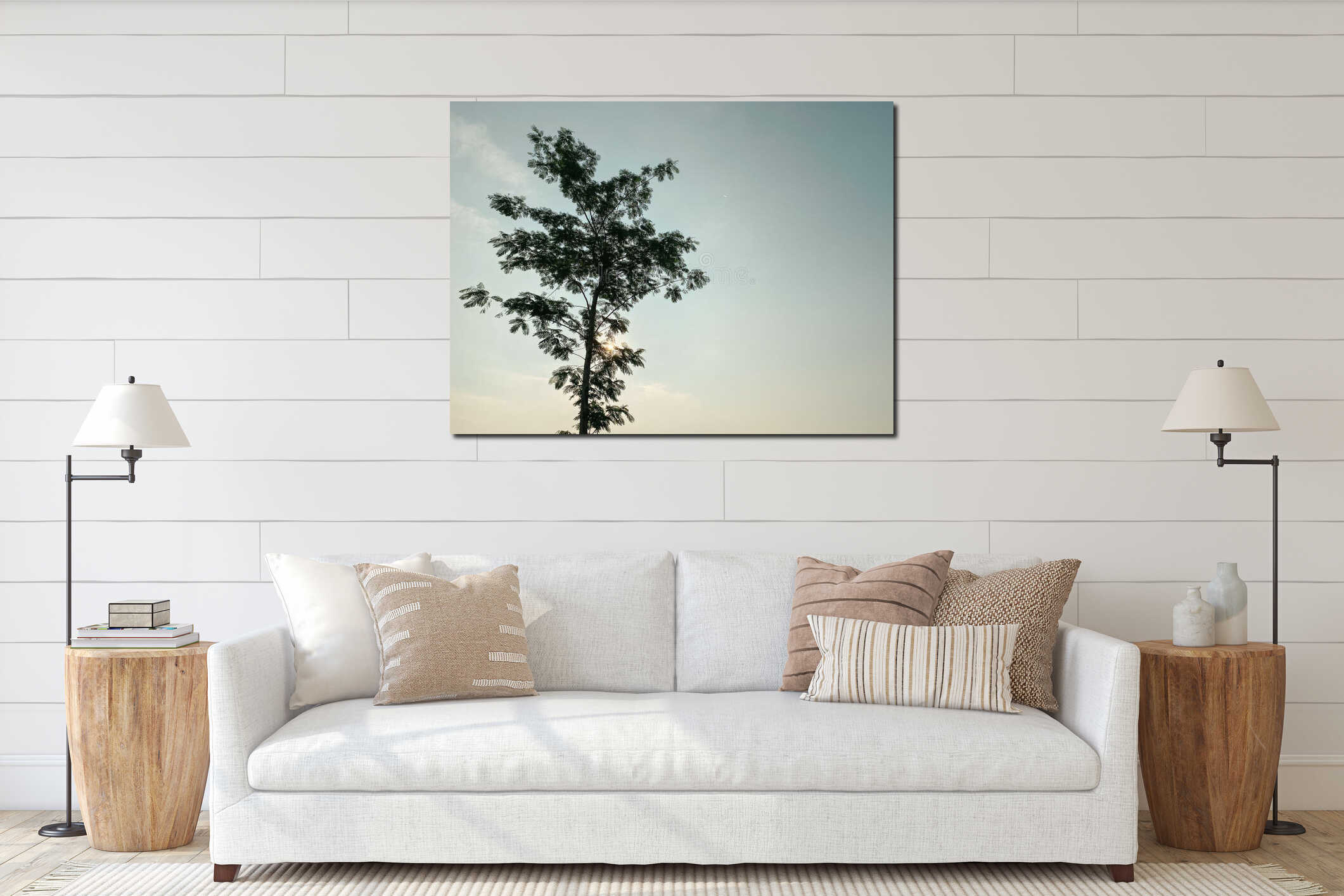 Canvas hanging interior mockup