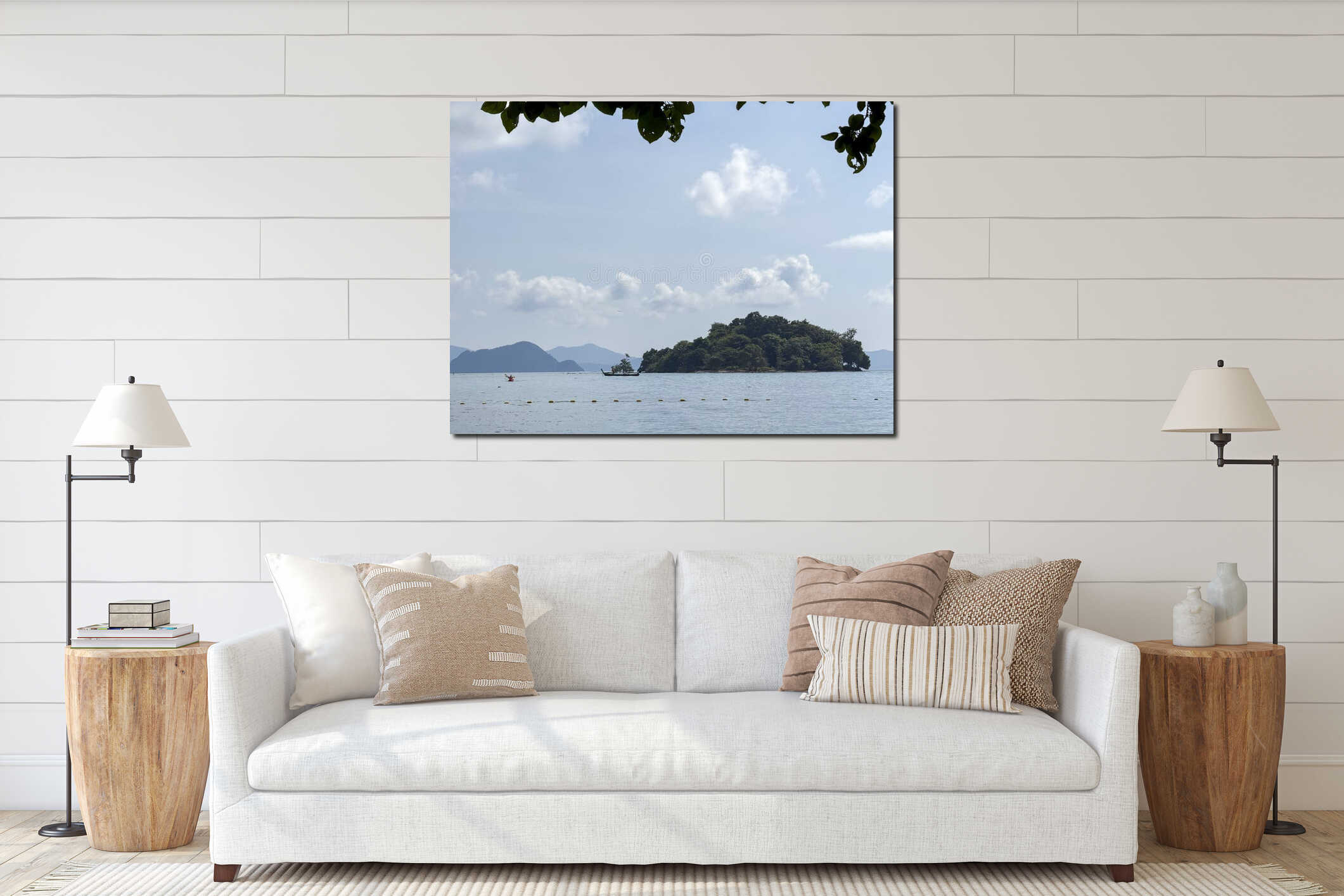 Canvas hanging interior mockup