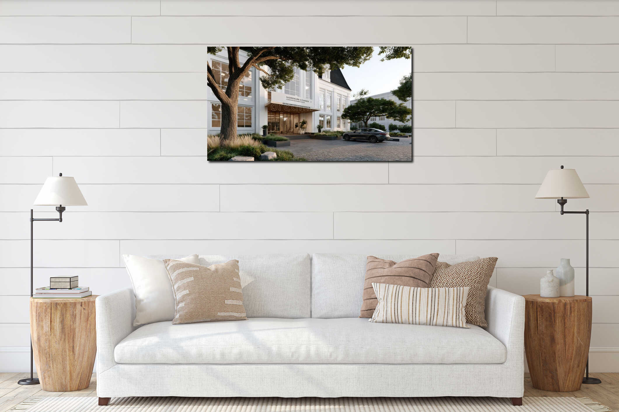 Canvas hanging interior mockup