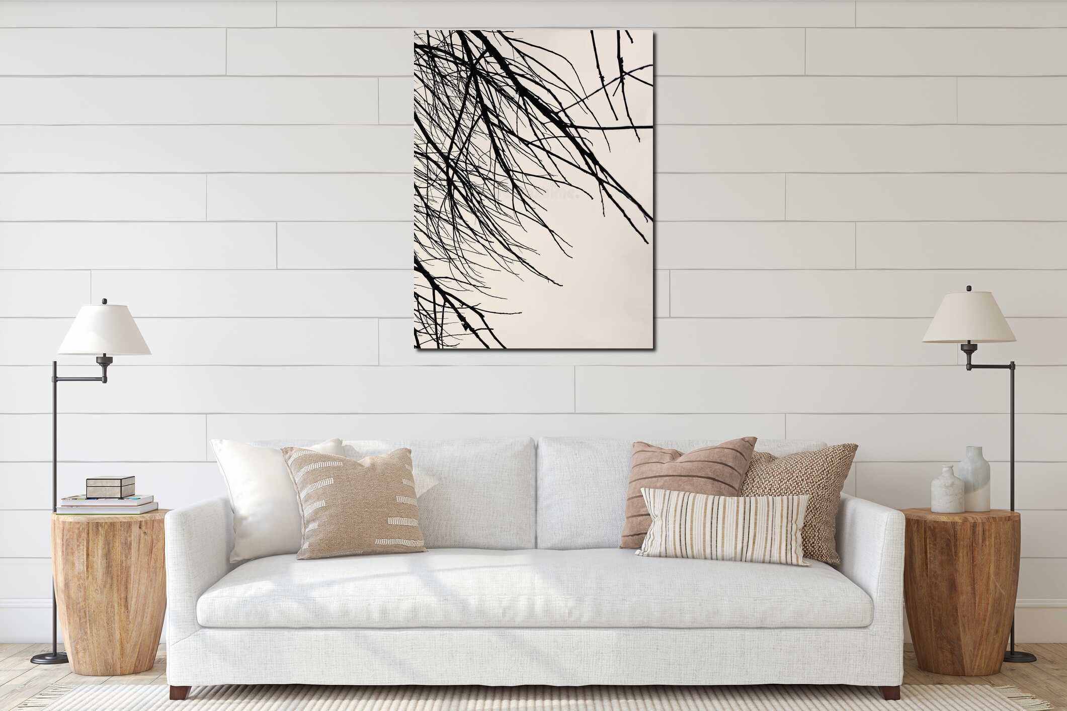 Canvas hanging interior mockup