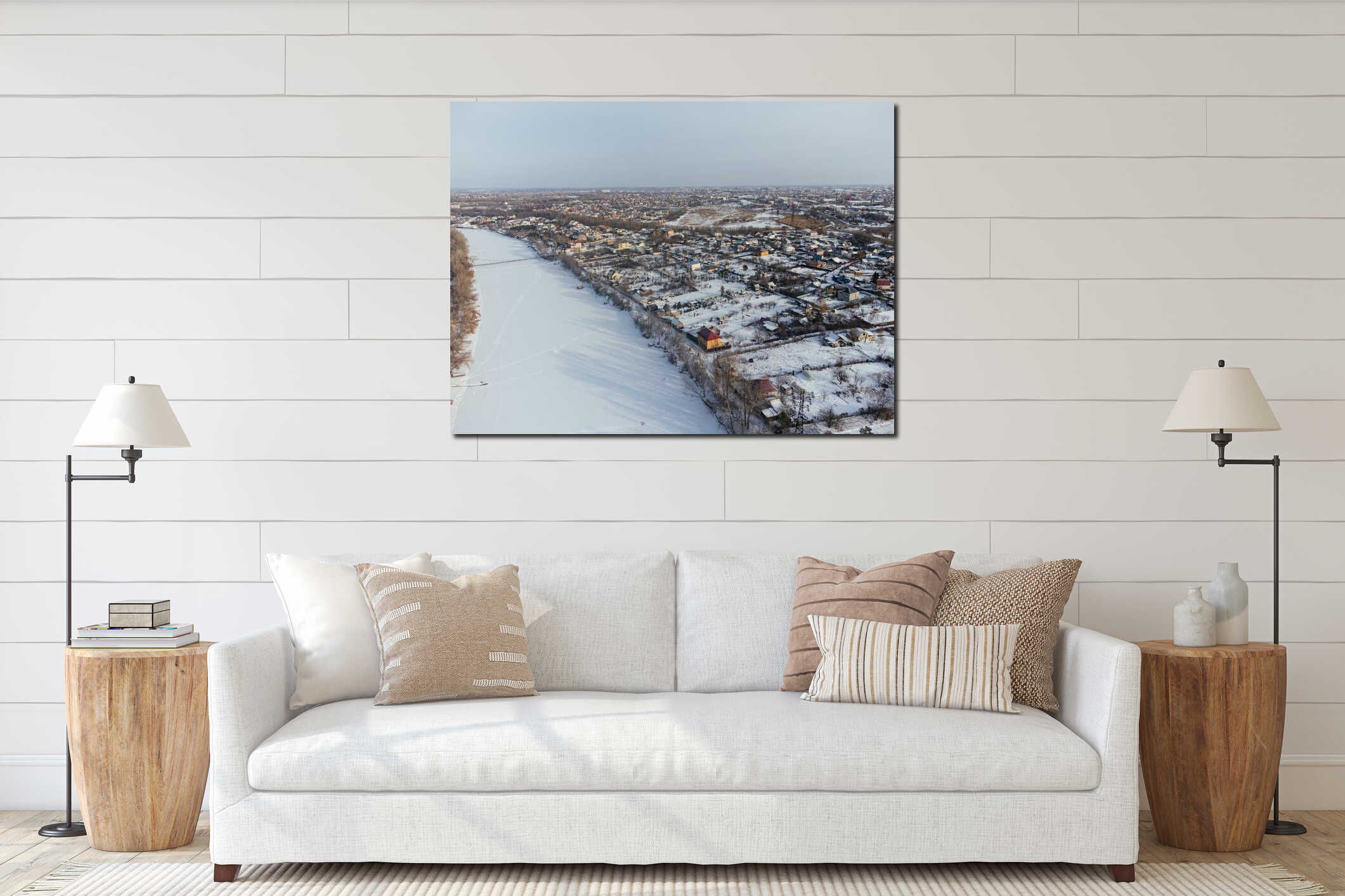 Canvas hanging interior mockup