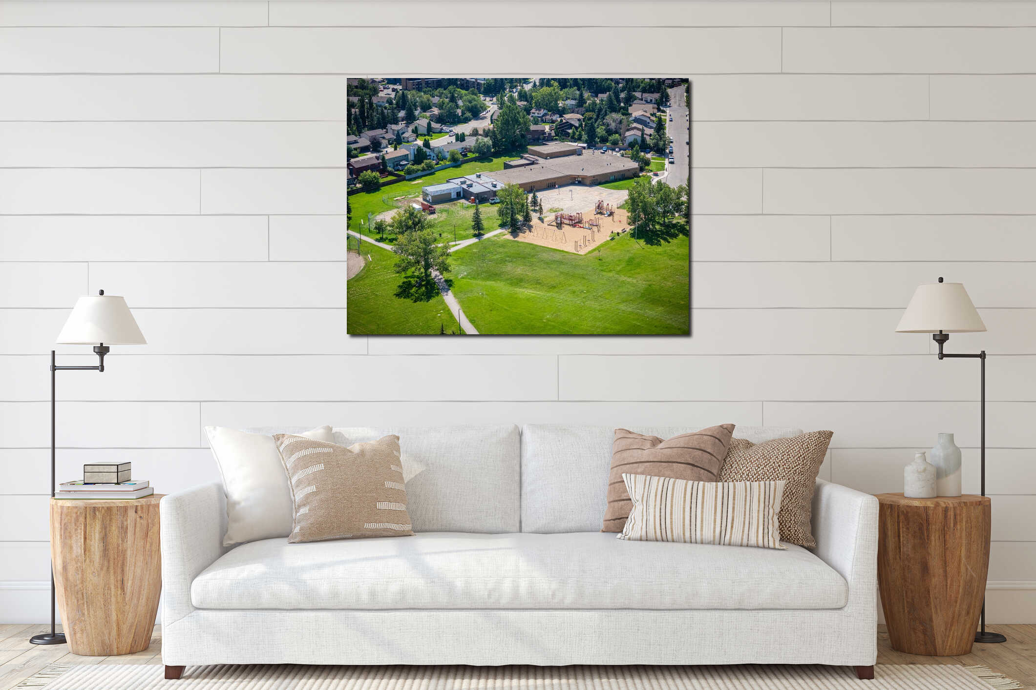 Canvas hanging interior mockup