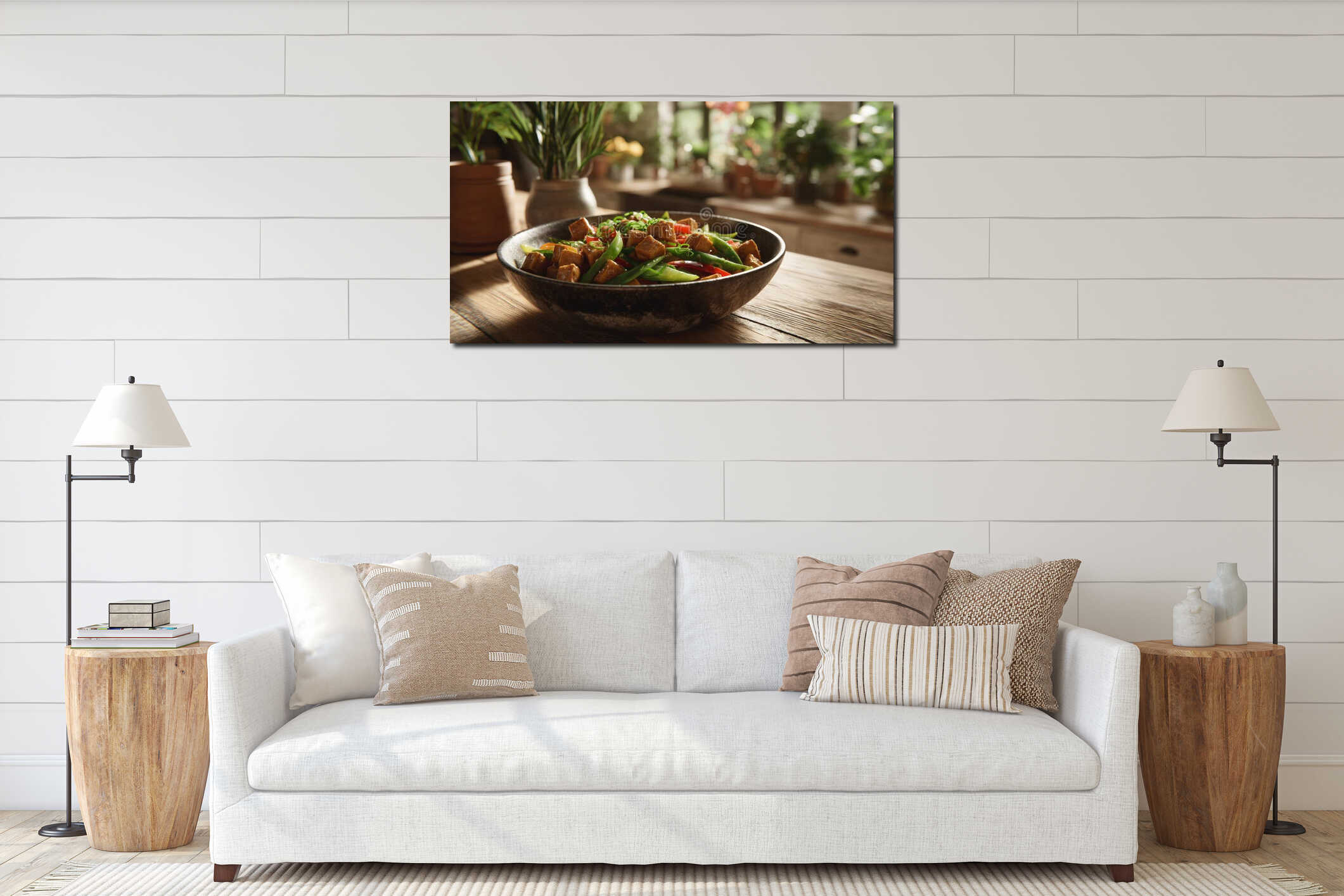 Canvas hanging interior mockup