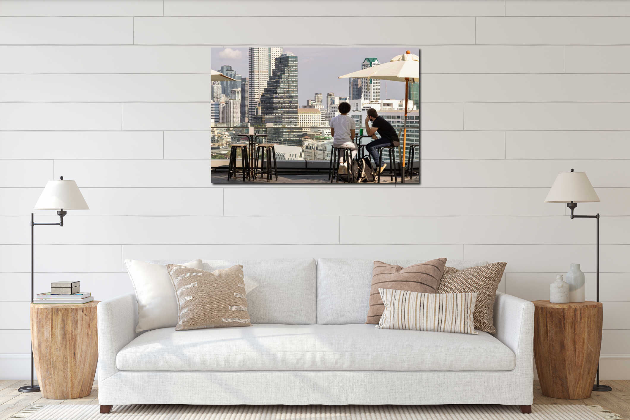 Canvas hanging interior mockup