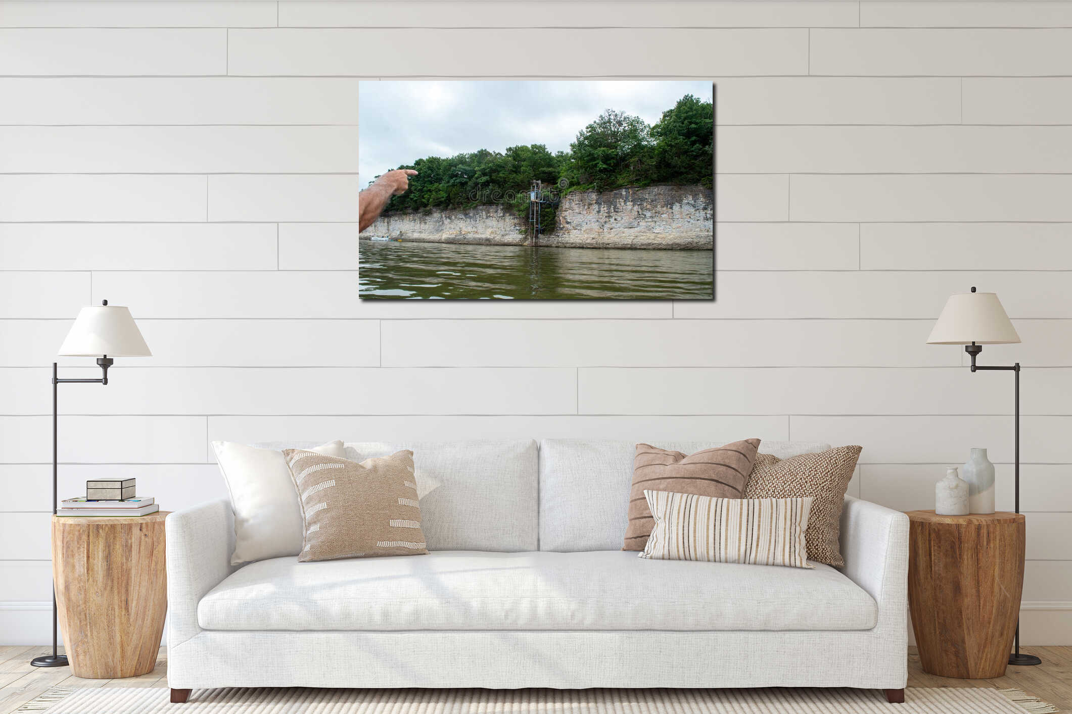 Canvas hanging interior mockup