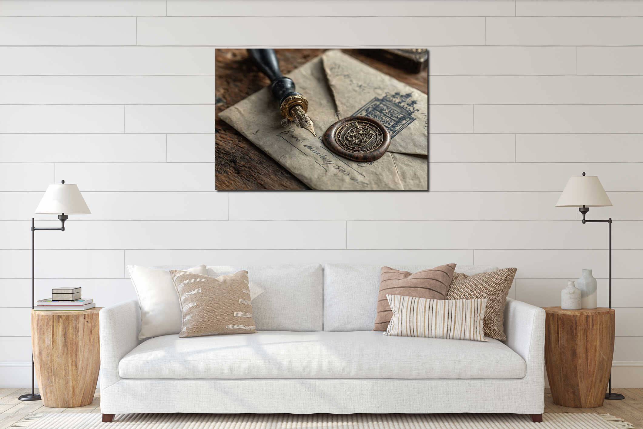 Canvas hanging interior mockup