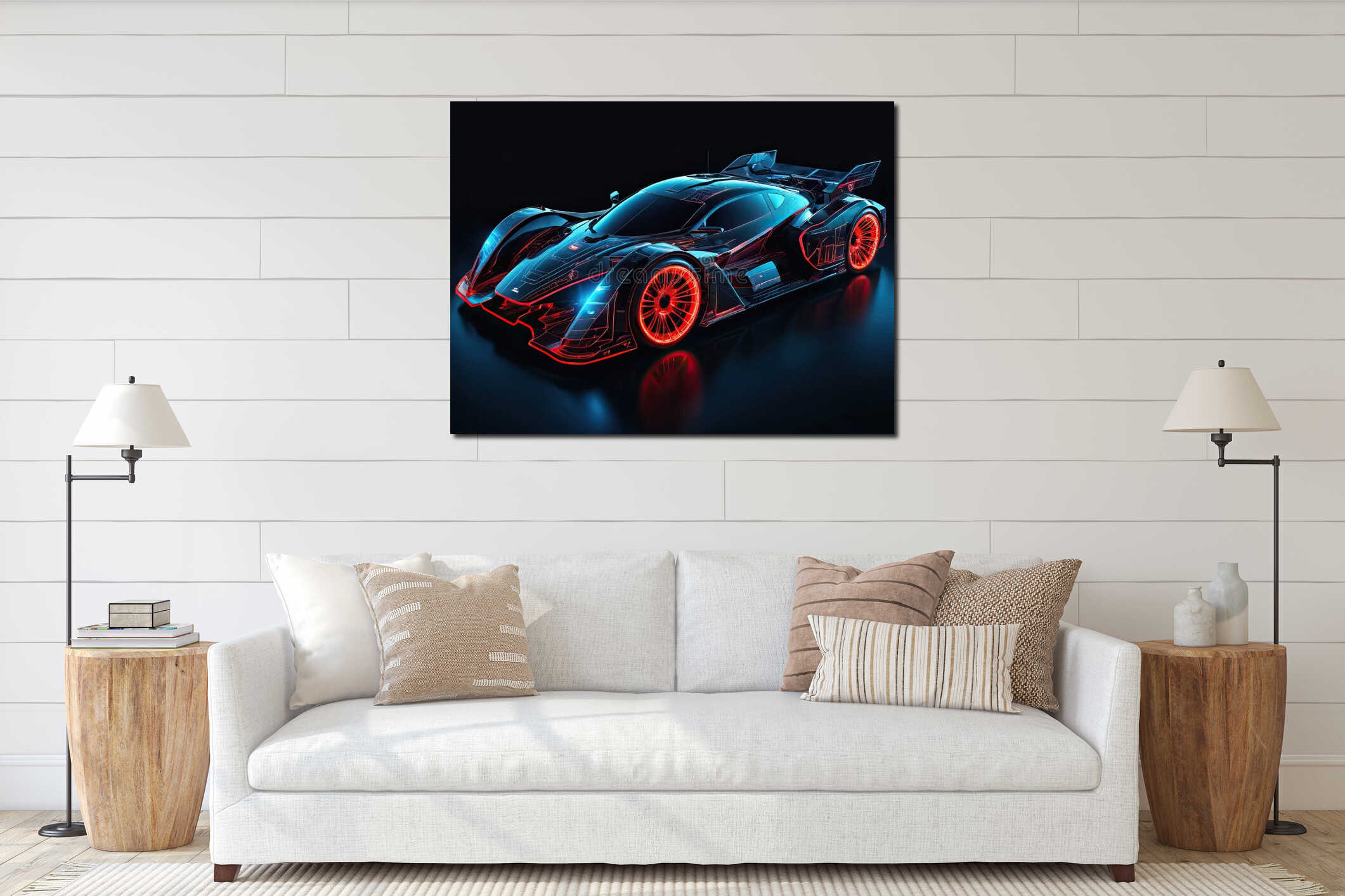 Canvas hanging interior mockup