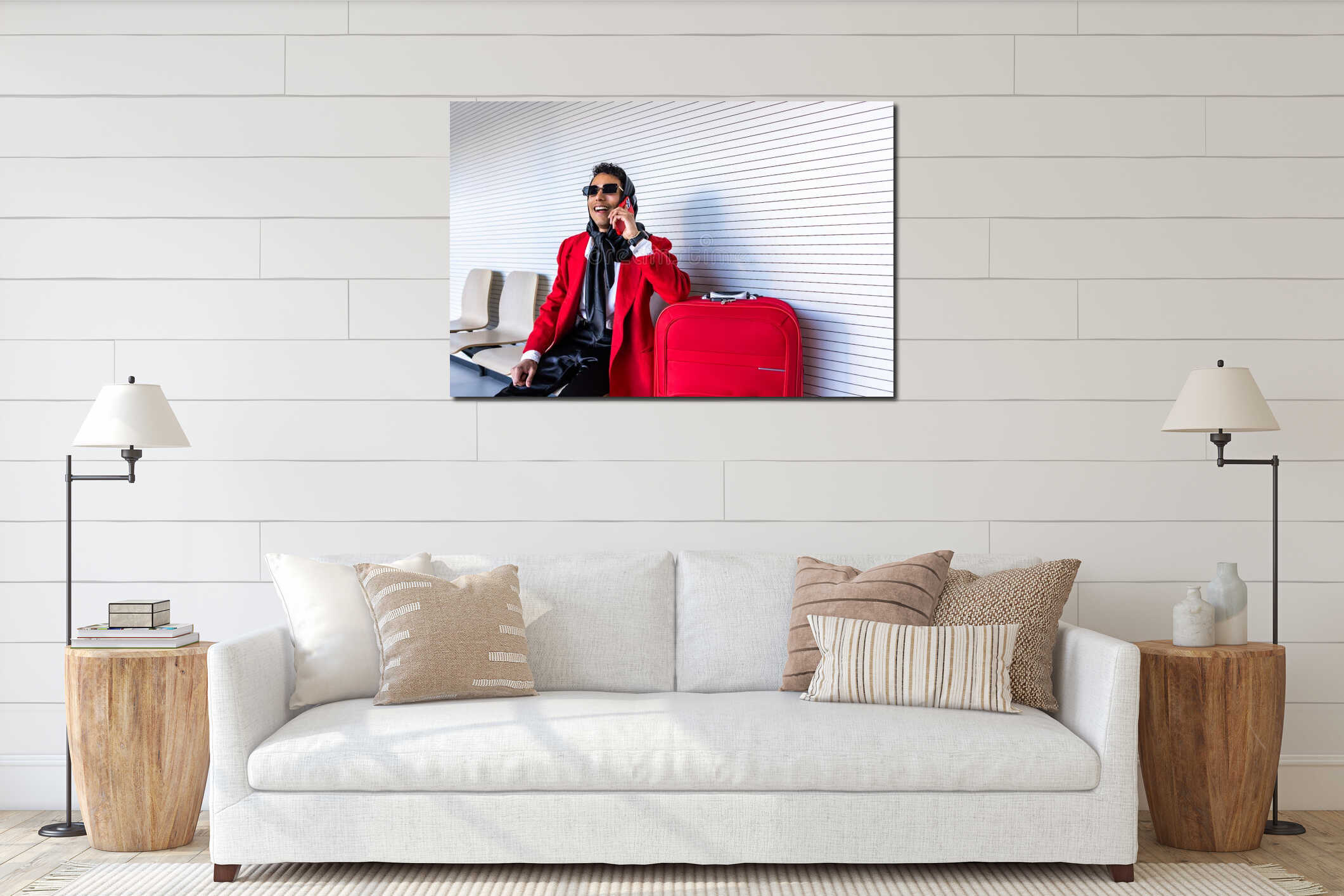 Canvas hanging interior mockup