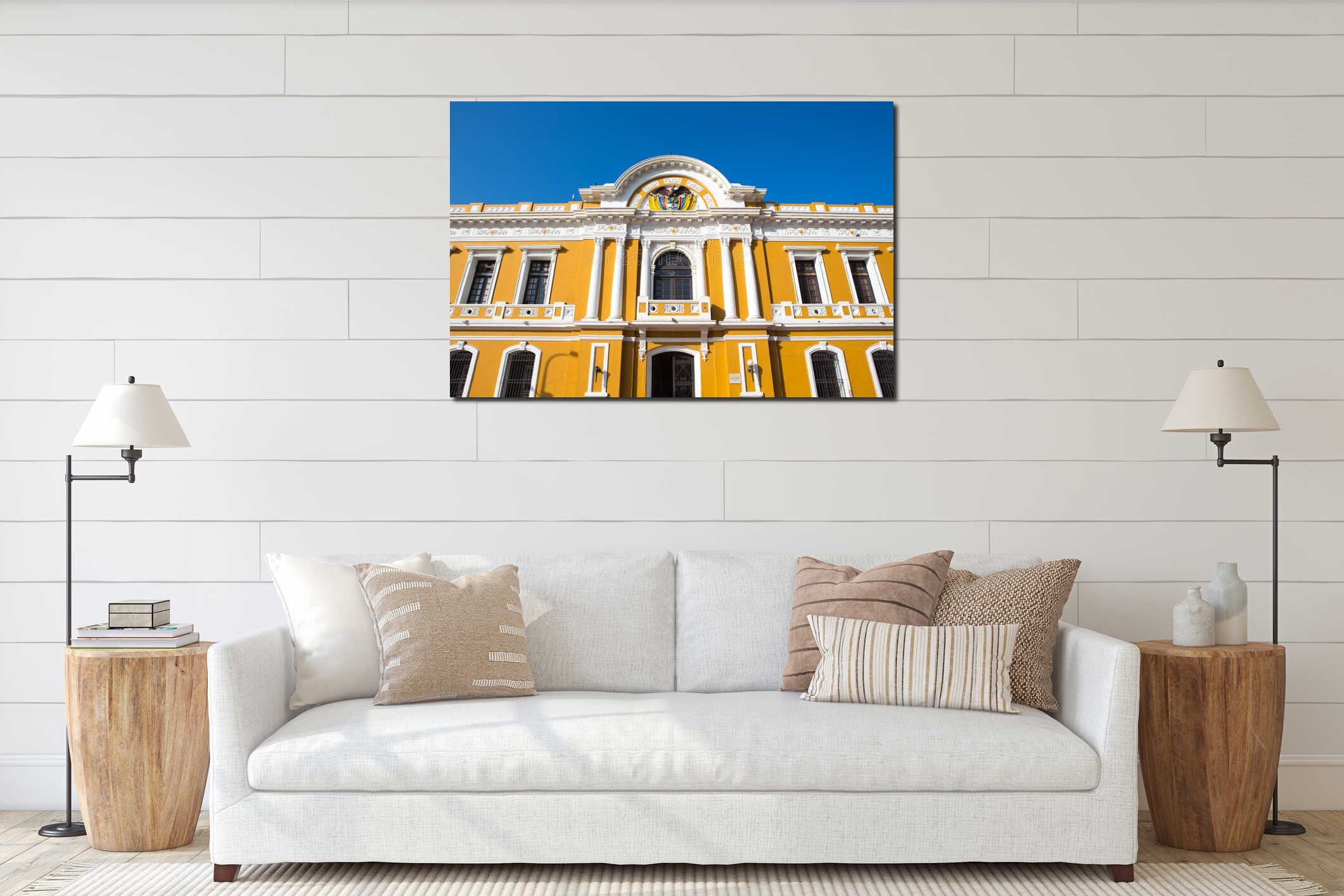 Canvas hanging interior mockup