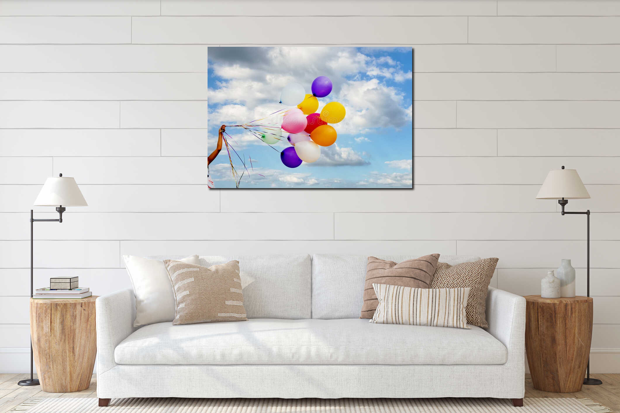 Canvas hanging interior mockup
