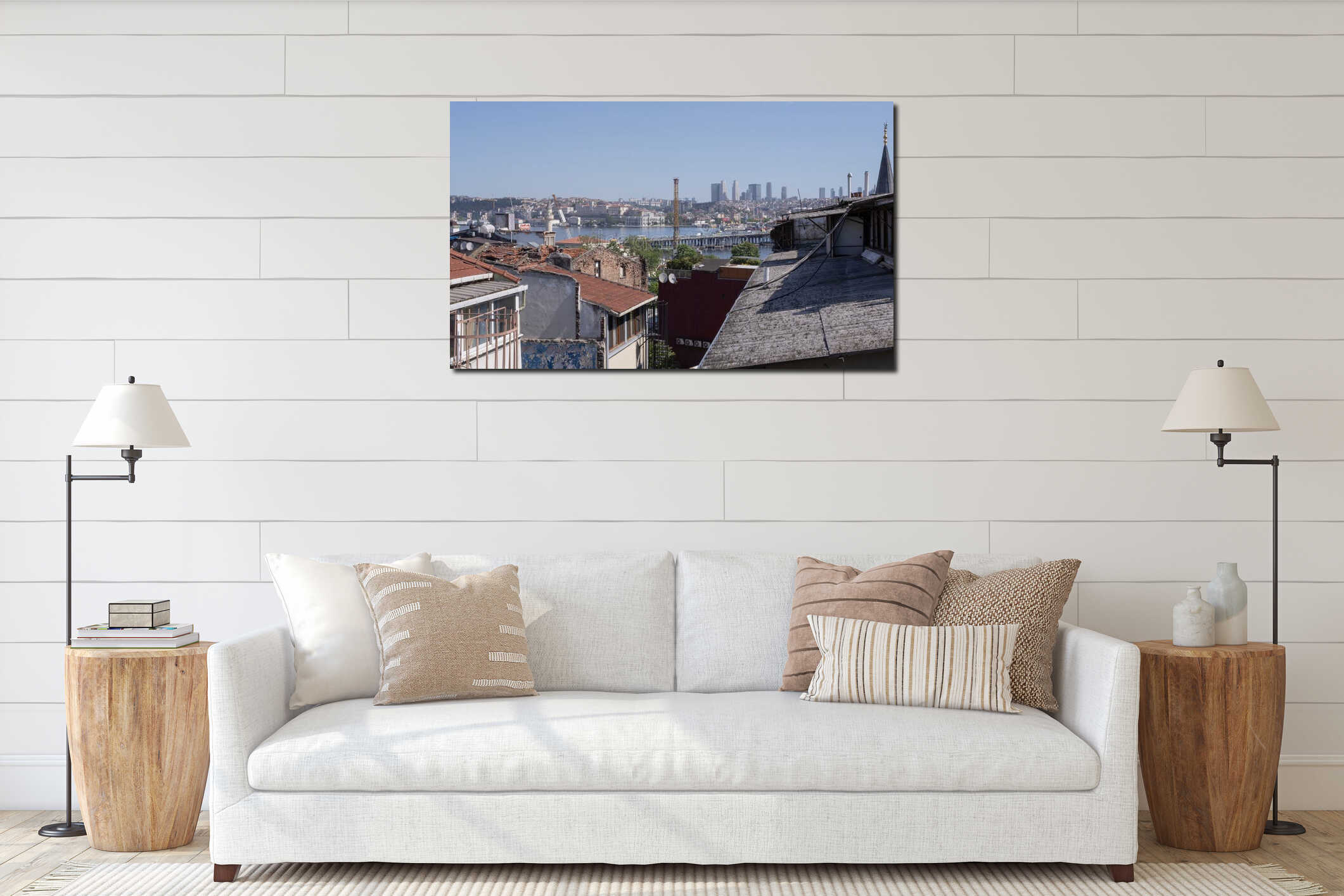 Canvas hanging interior mockup