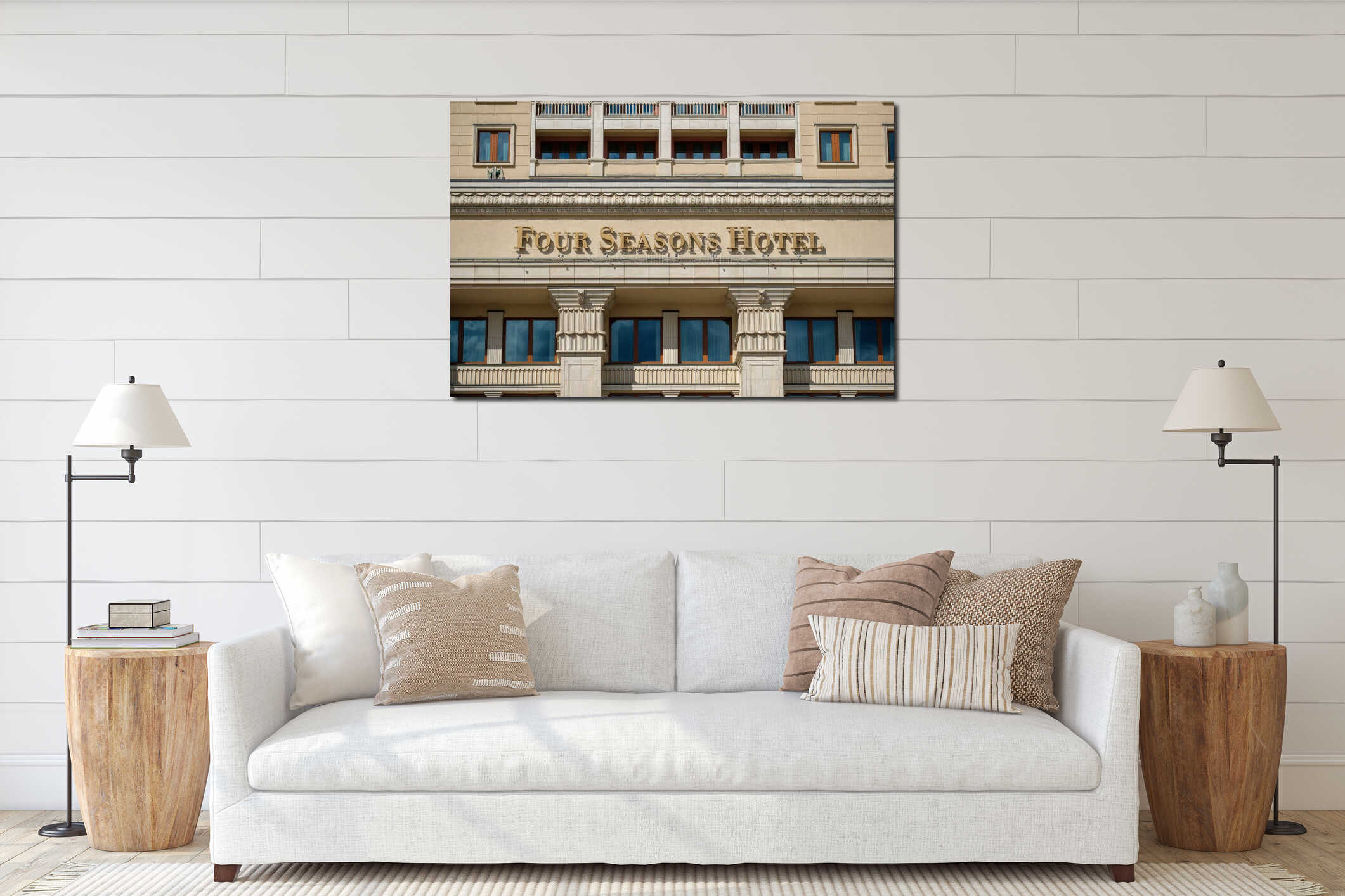 Canvas hanging interior mockup