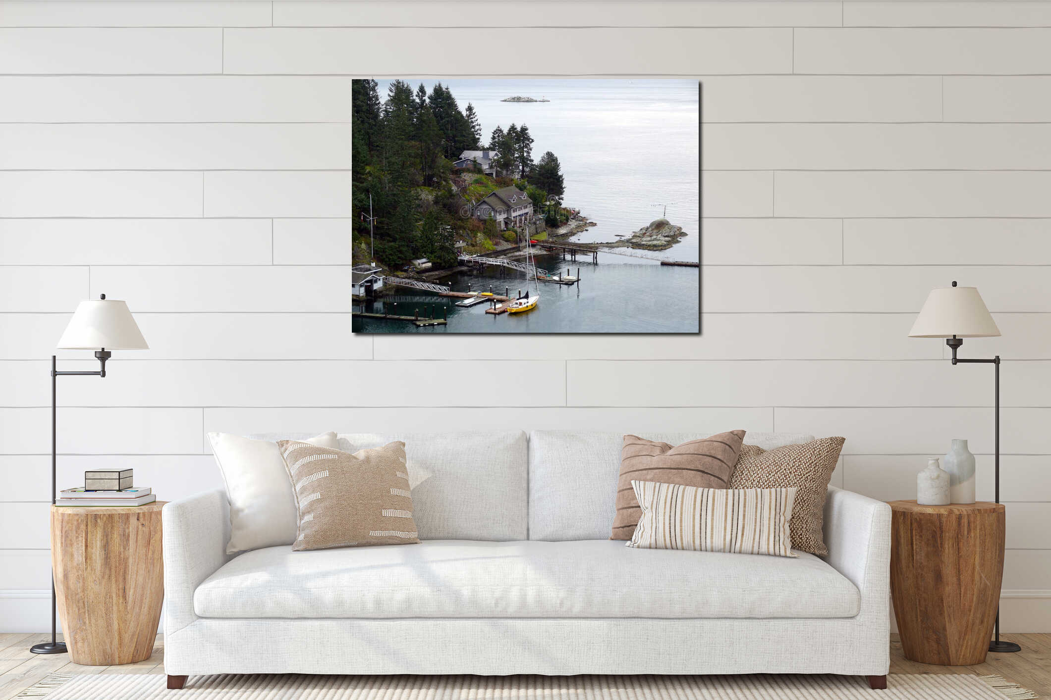 Canvas hanging interior mockup