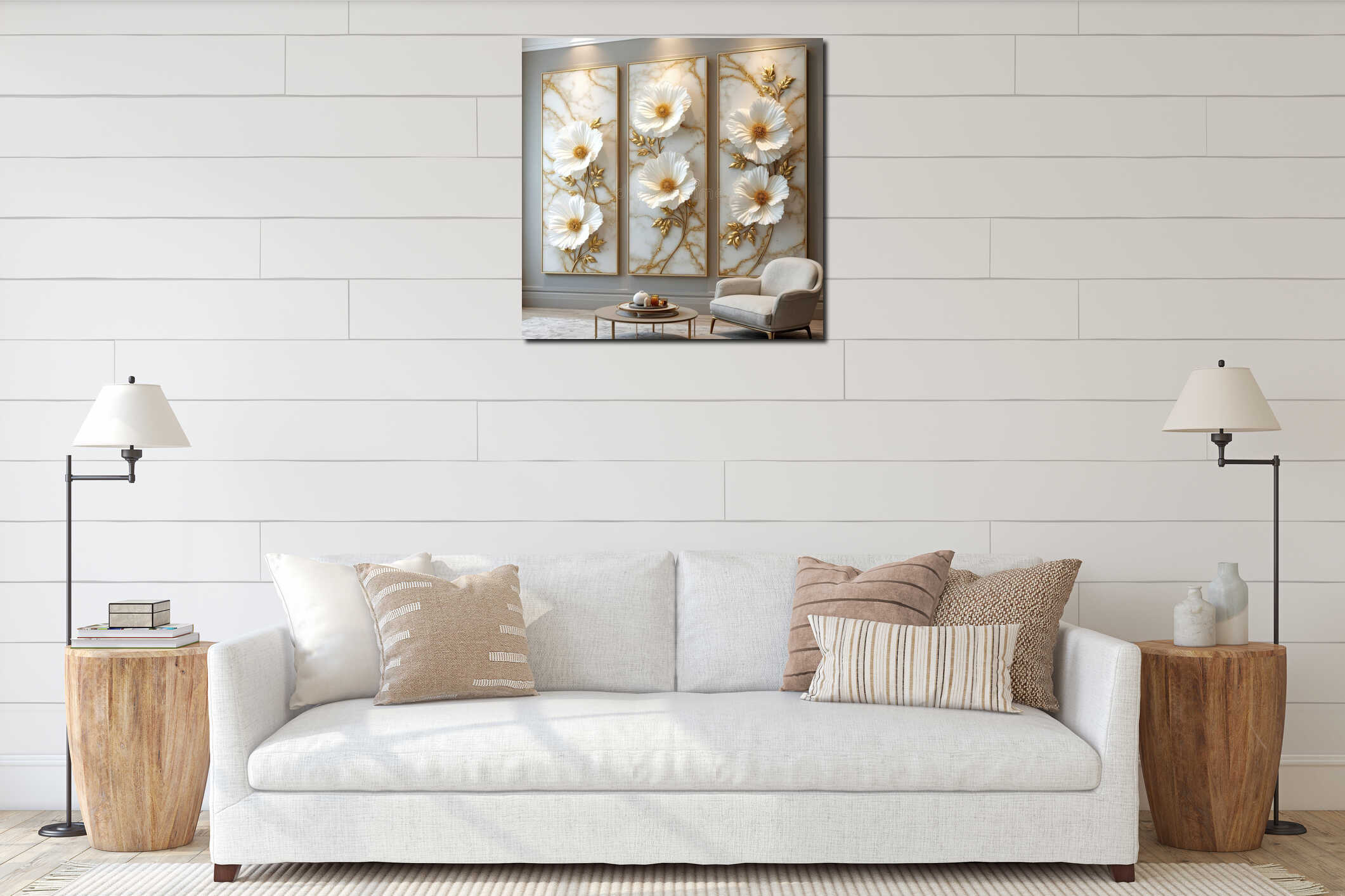 Canvas hanging interior mockup