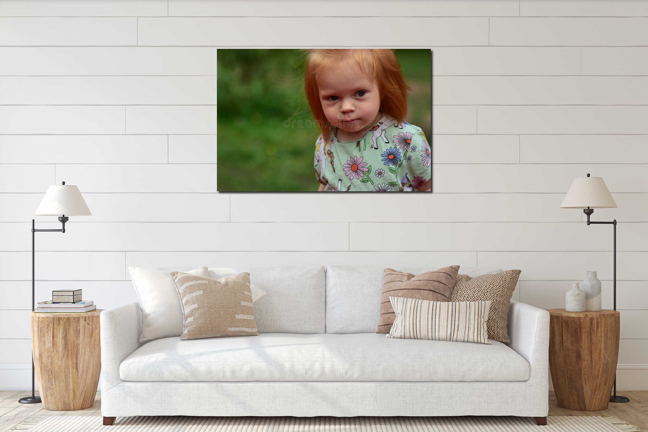 Canvas hanging interior mockup