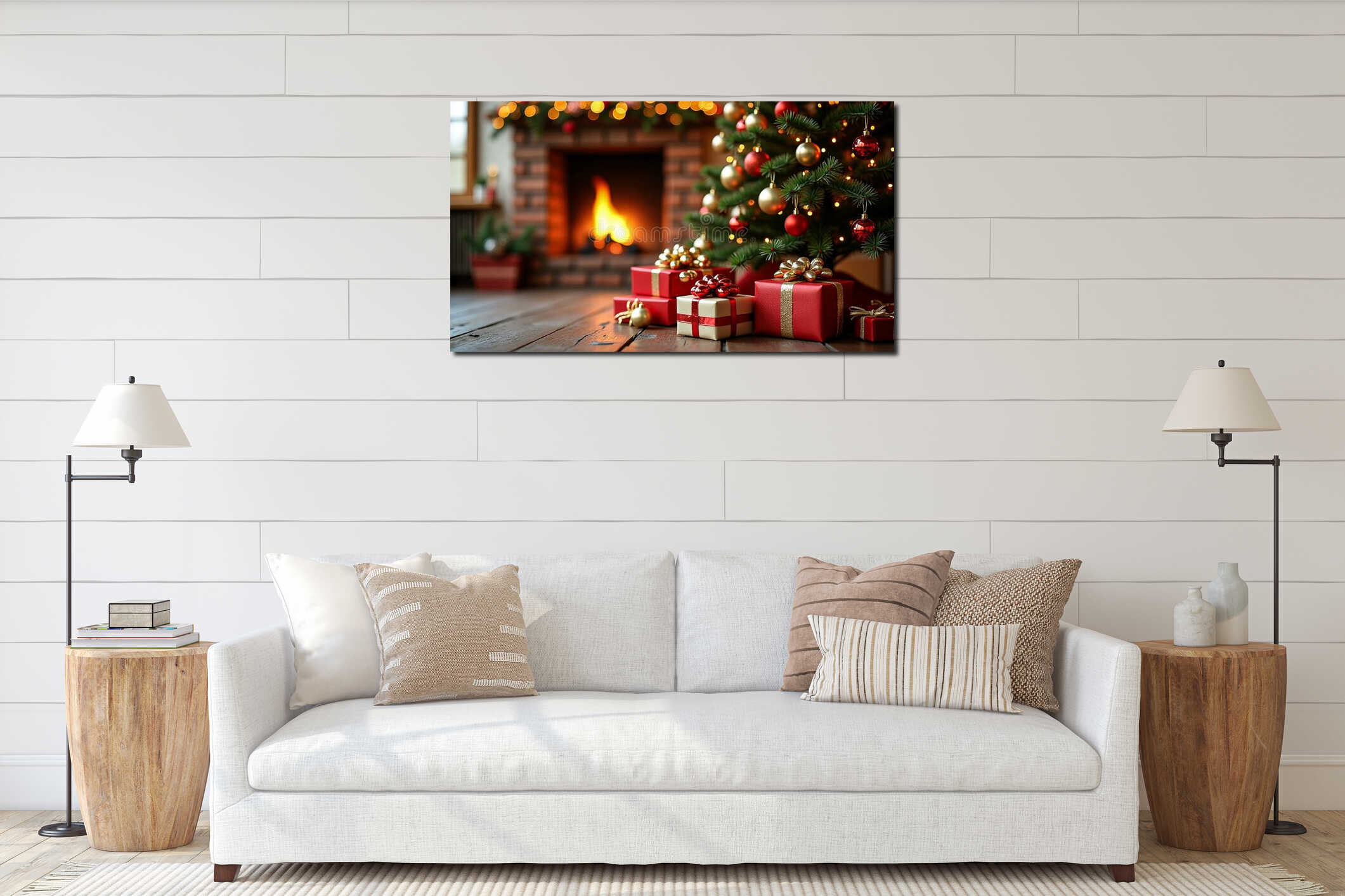 Canvas hanging interior mockup