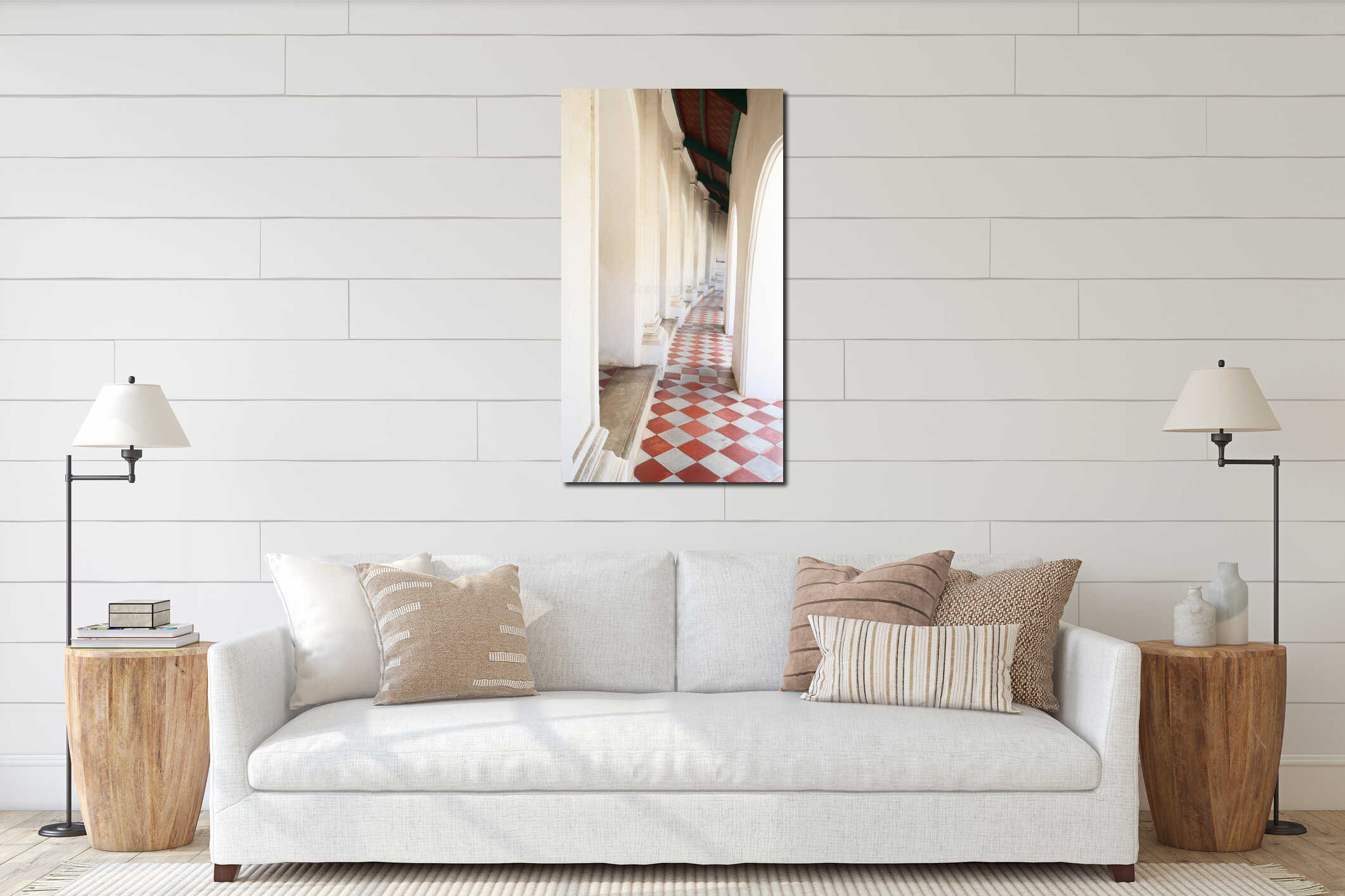 Canvas hanging interior mockup