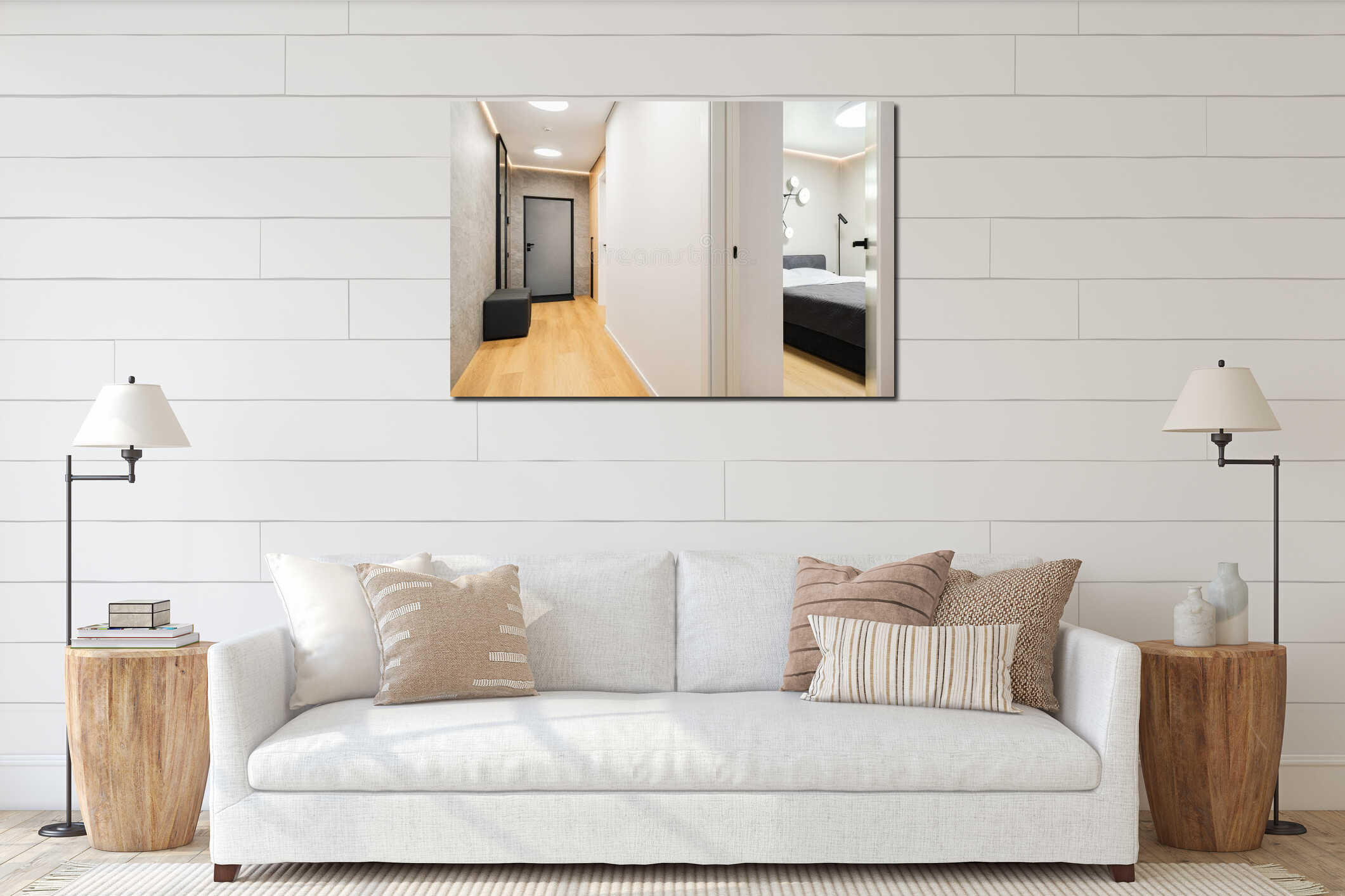 Canvas hanging interior mockup