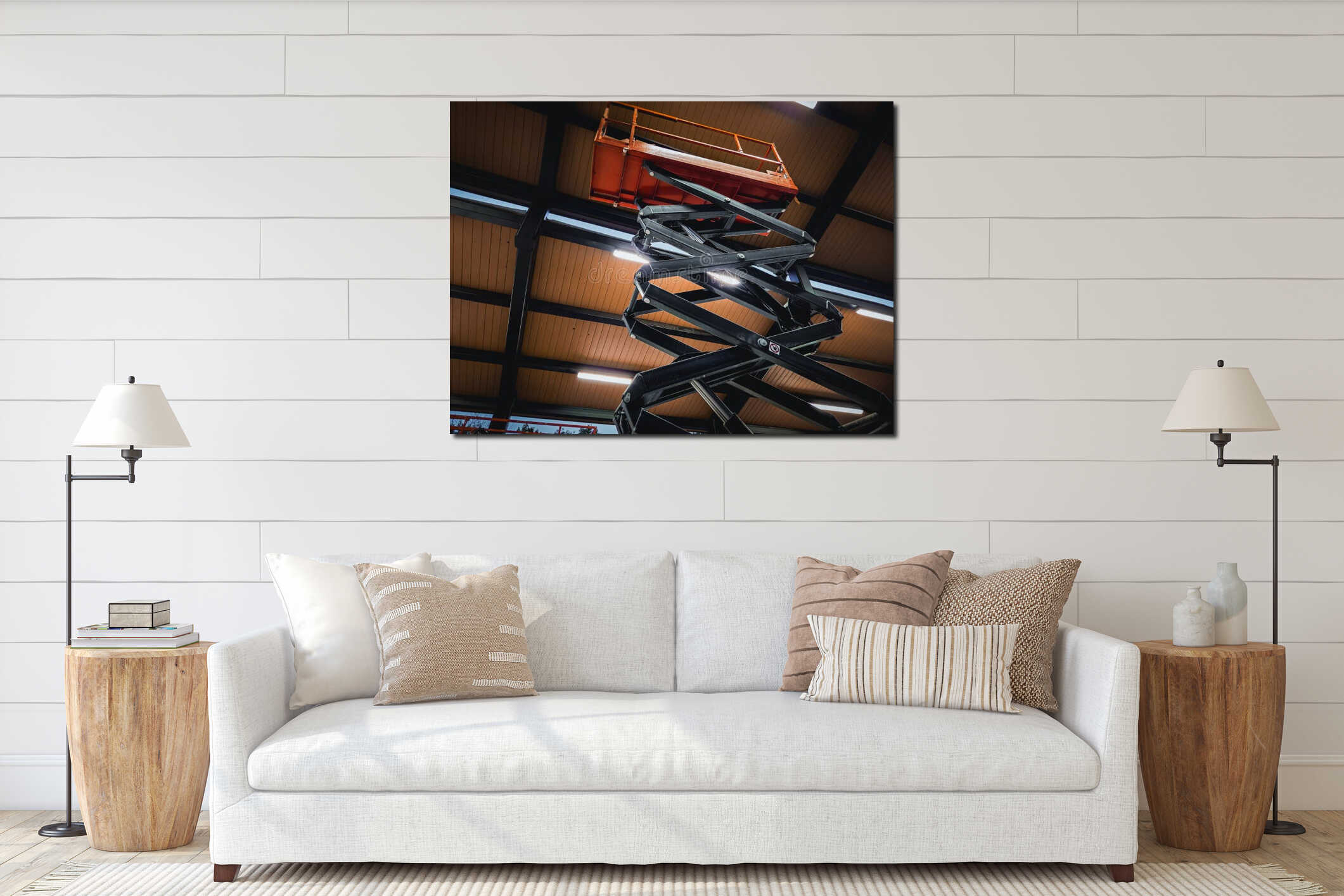 Canvas hanging interior mockup