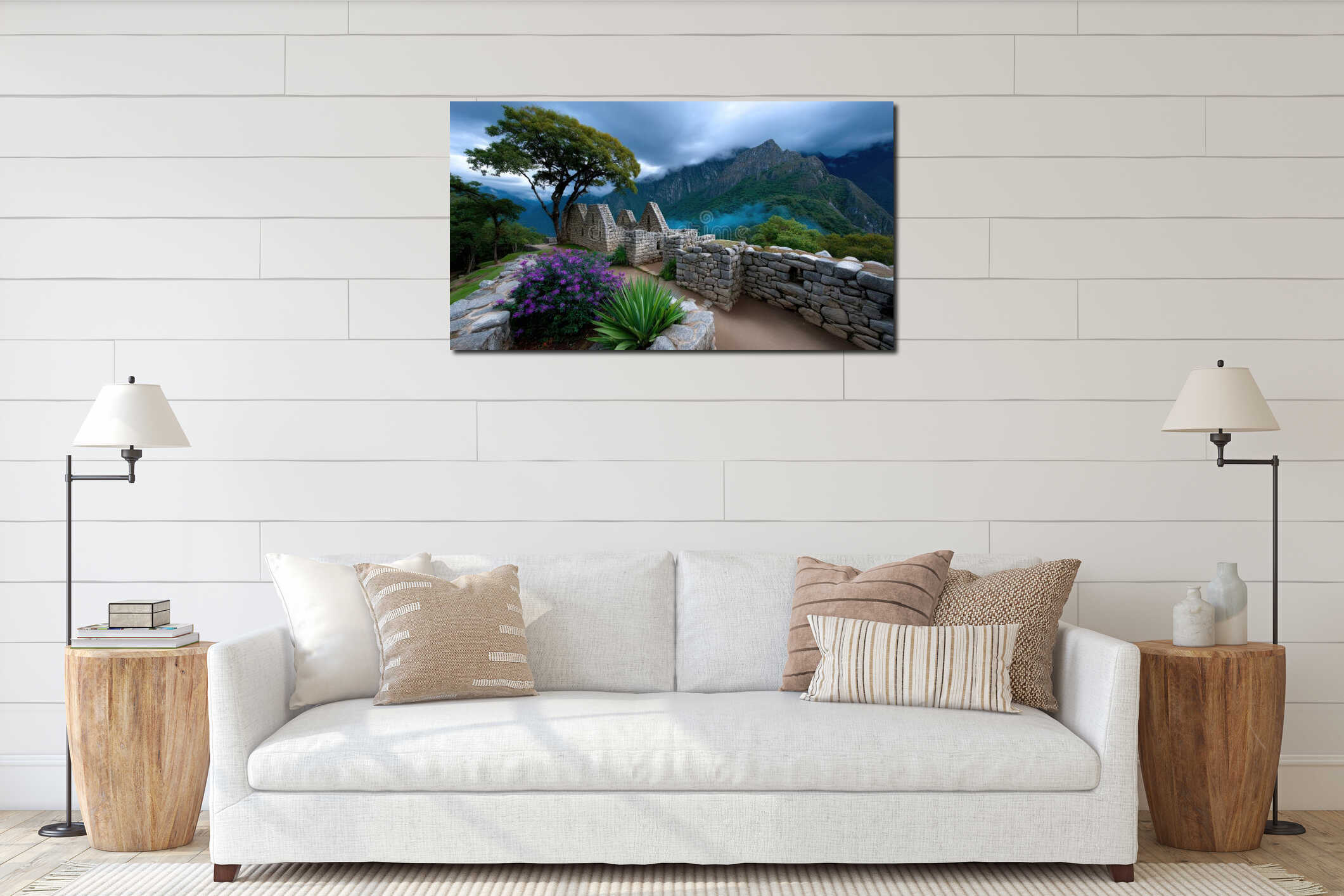 Canvas hanging interior mockup