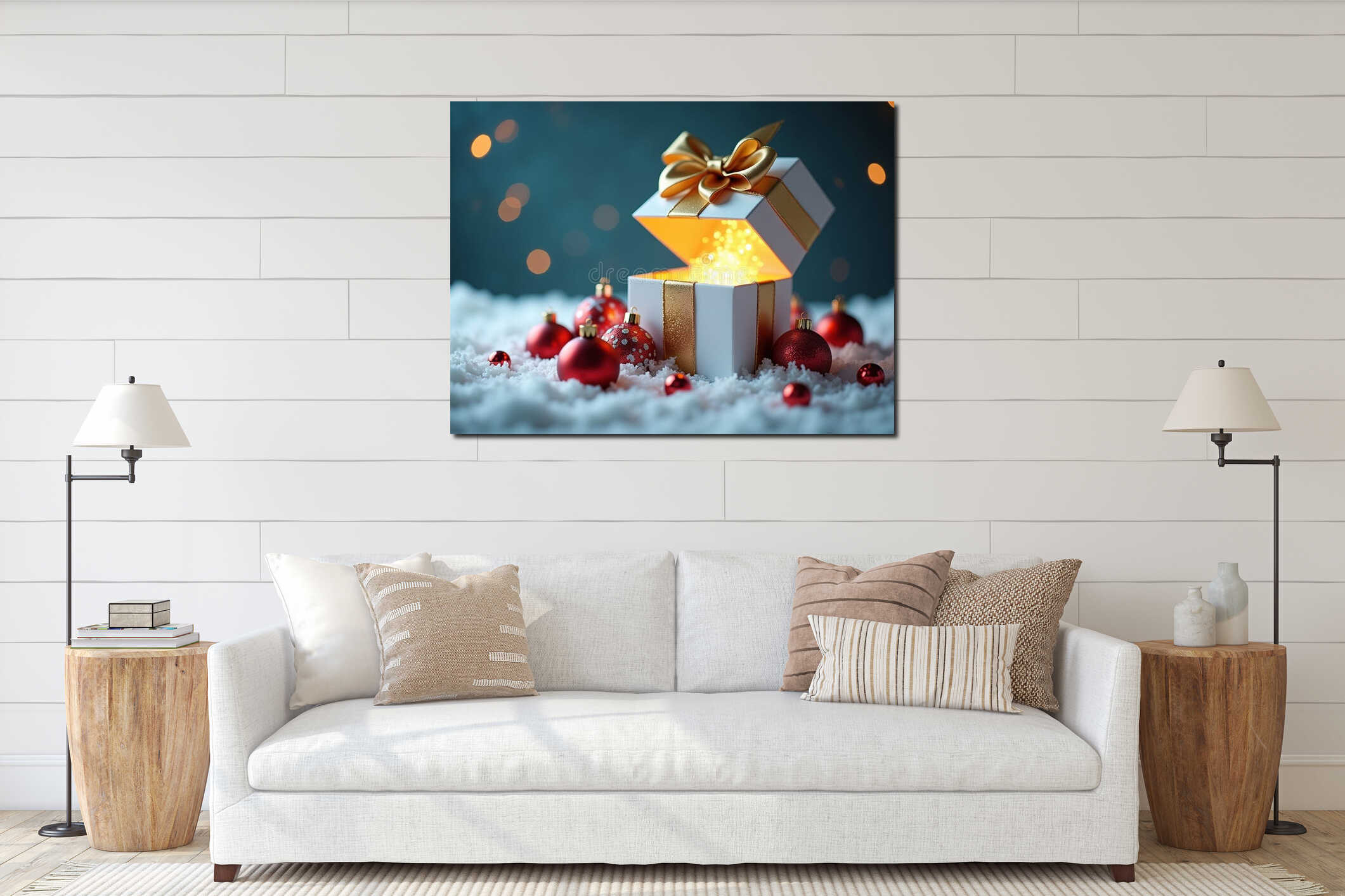 Canvas hanging interior mockup