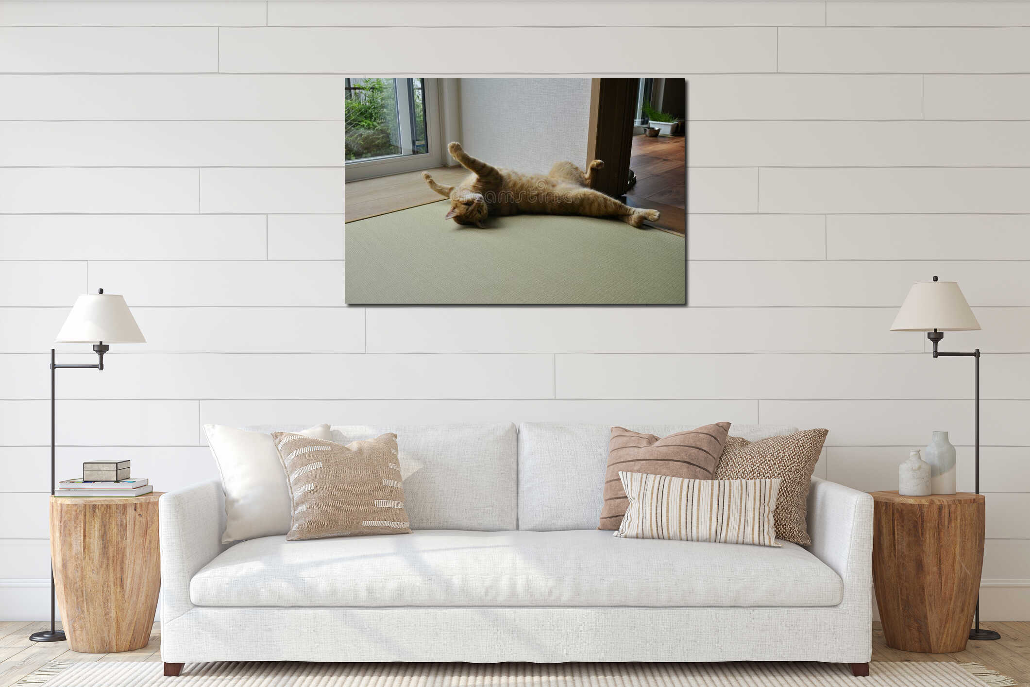 Canvas hanging interior mockup