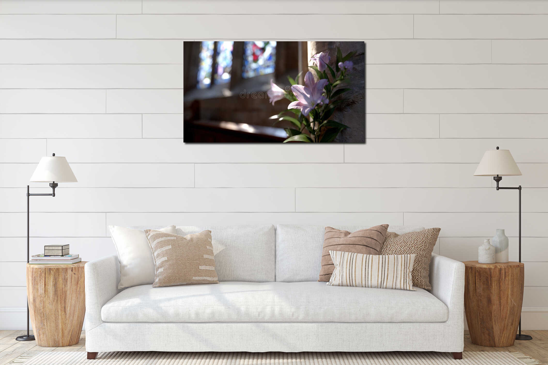 Canvas hanging interior mockup