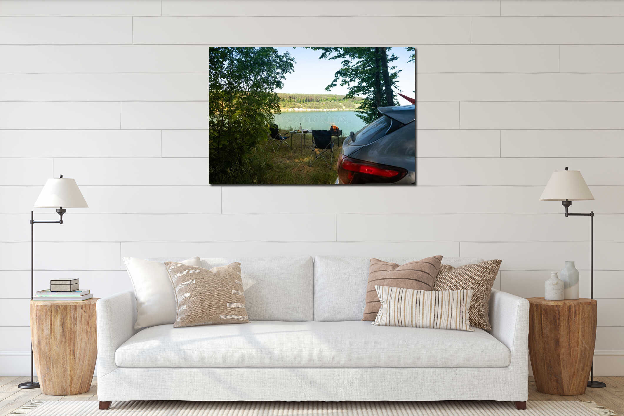 Canvas hanging interior mockup