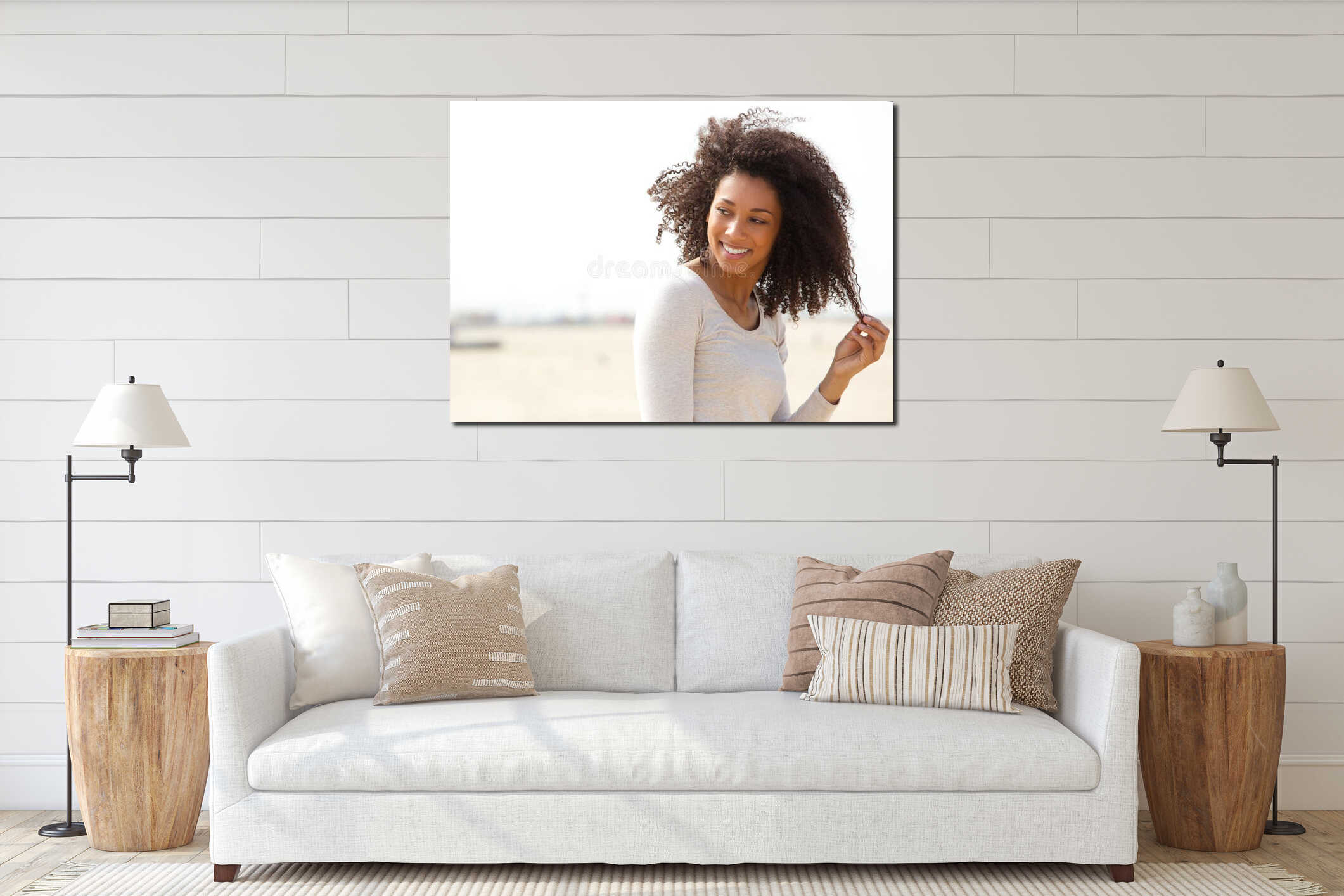 Canvas hanging interior mockup