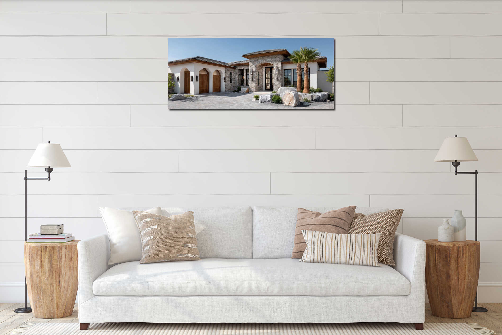 Canvas hanging interior mockup