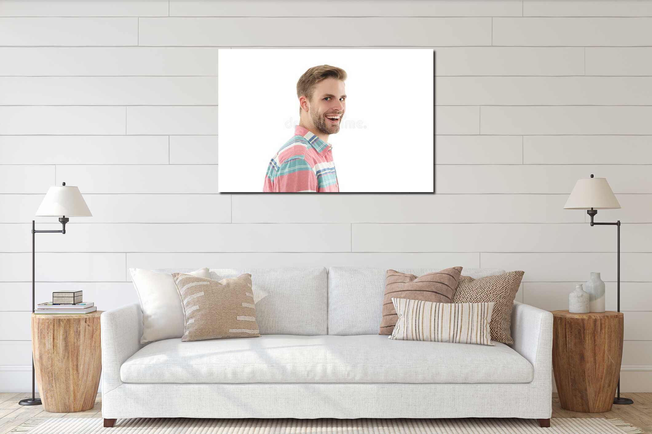 Canvas hanging interior mockup