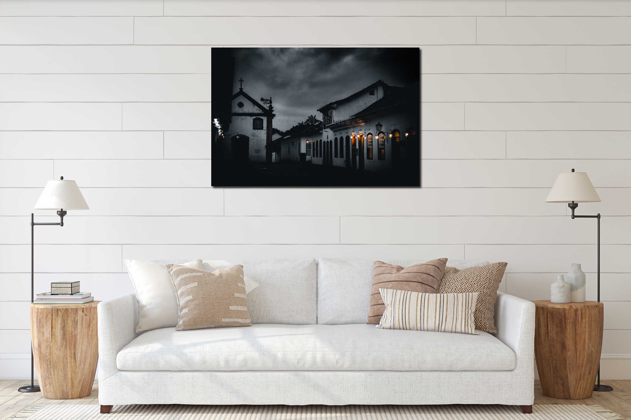 Canvas hanging interior mockup