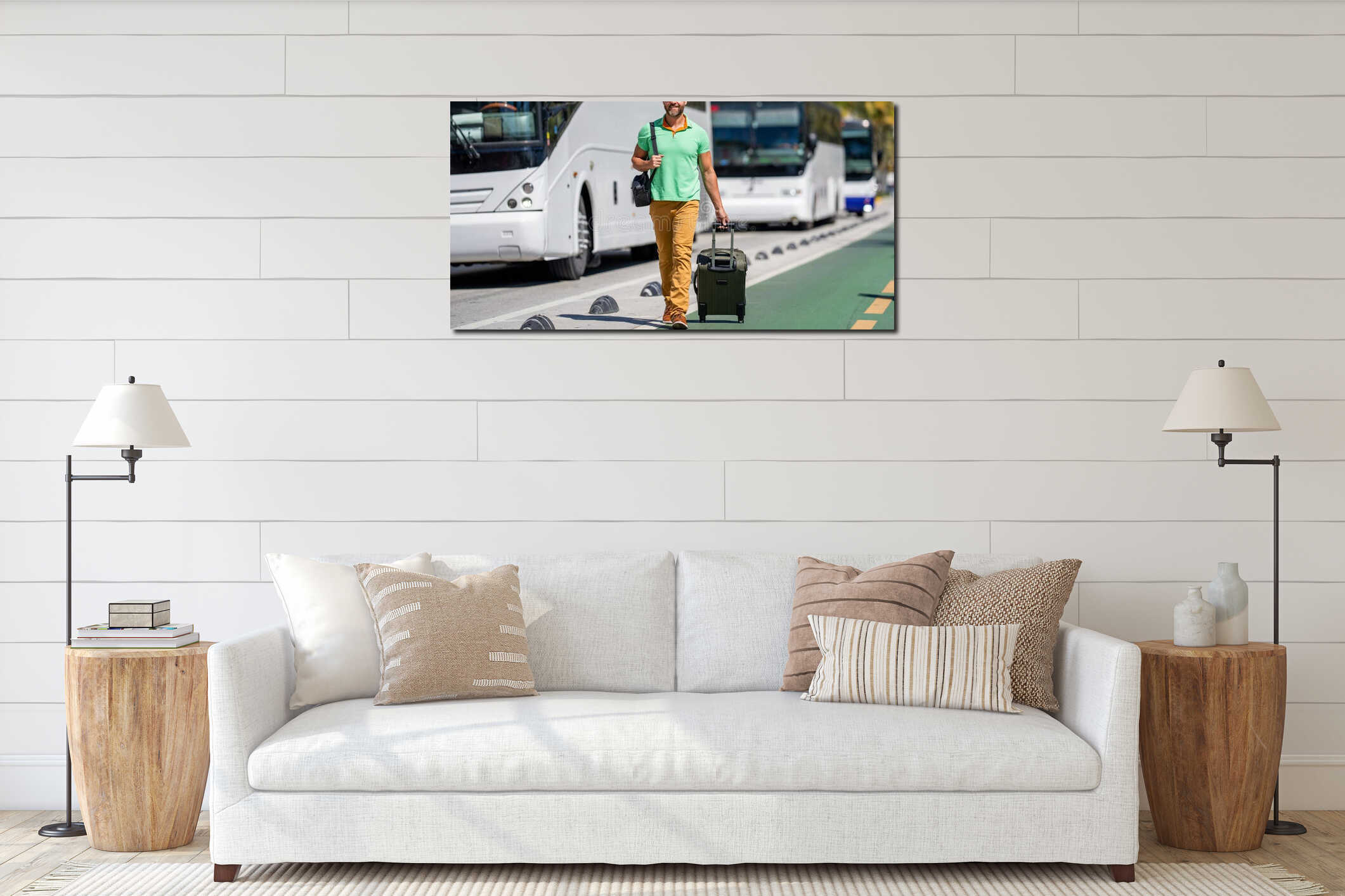 Canvas hanging interior mockup