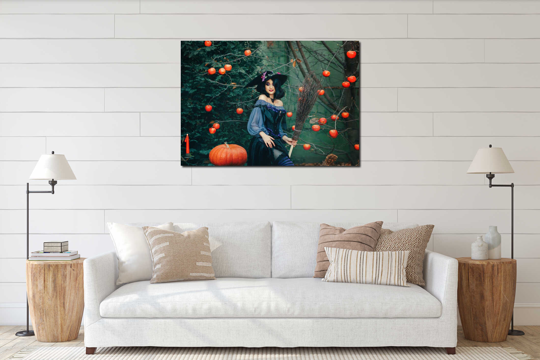 Canvas hanging interior mockup