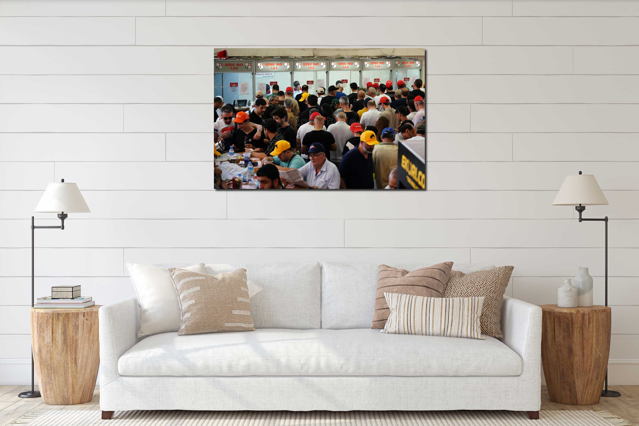 Canvas hanging interior mockup