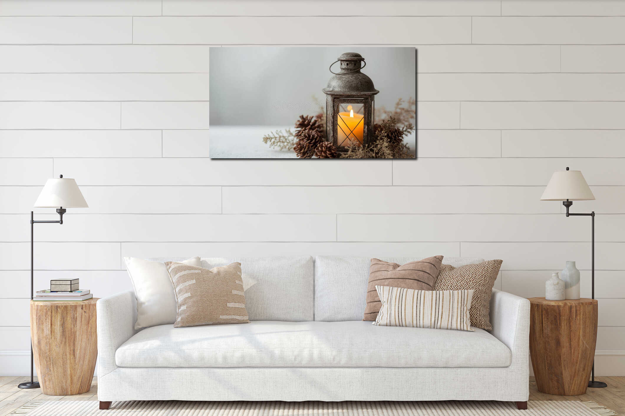 Canvas hanging interior mockup