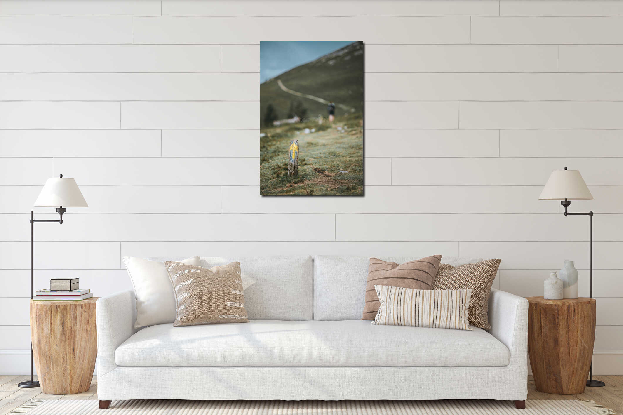 Canvas hanging interior mockup