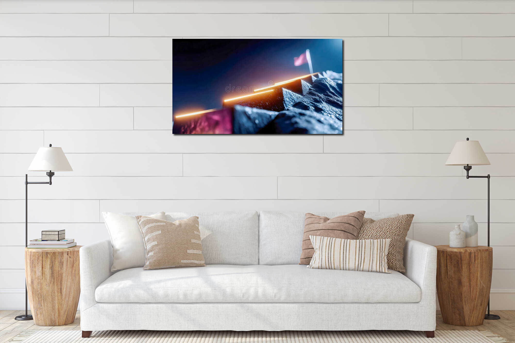 Canvas hanging interior mockup