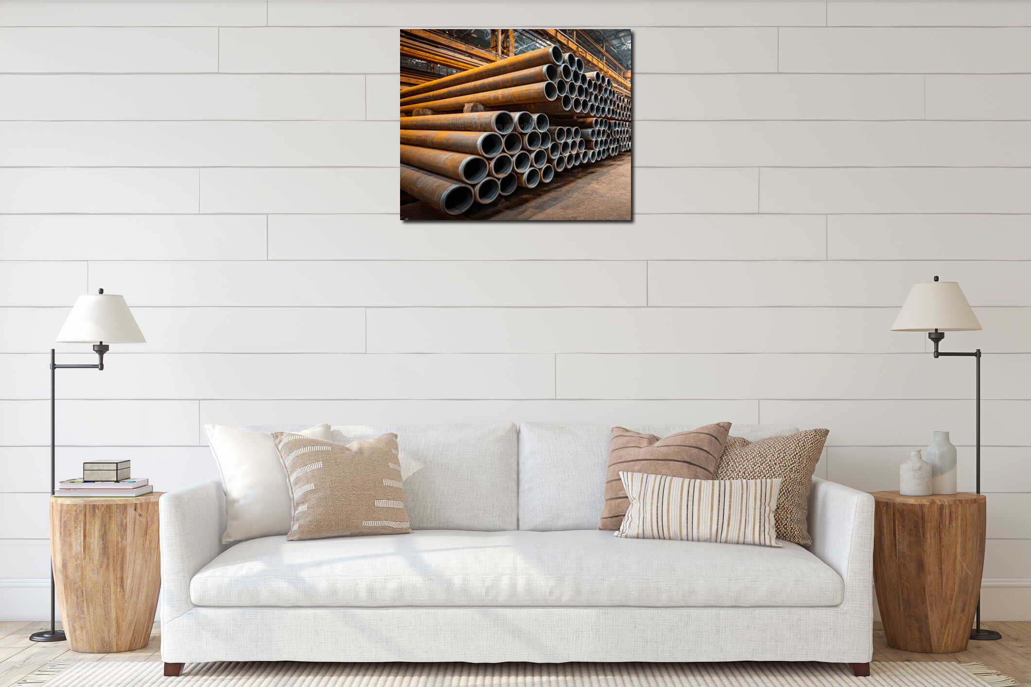Canvas hanging interior mockup