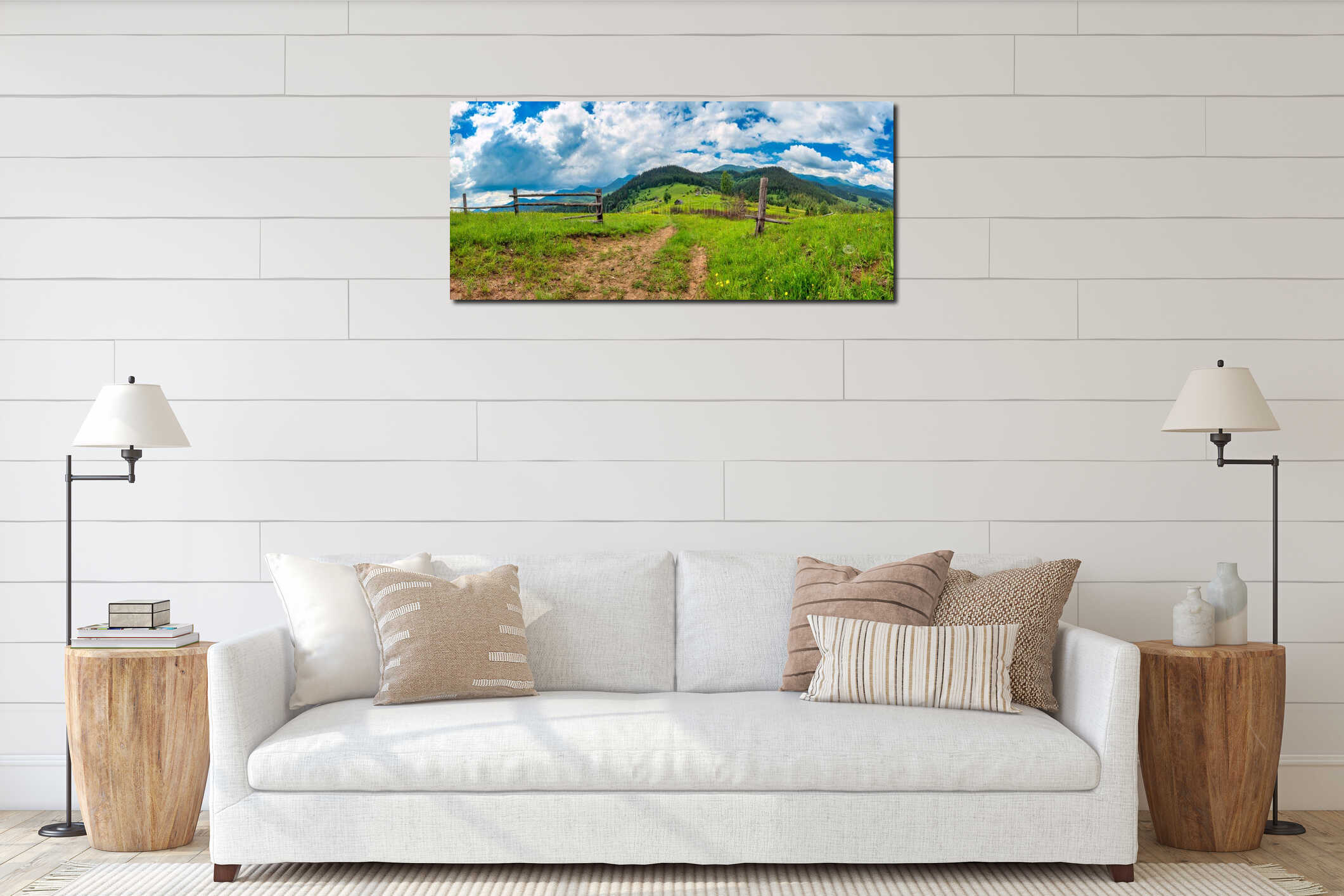 Canvas hanging interior mockup